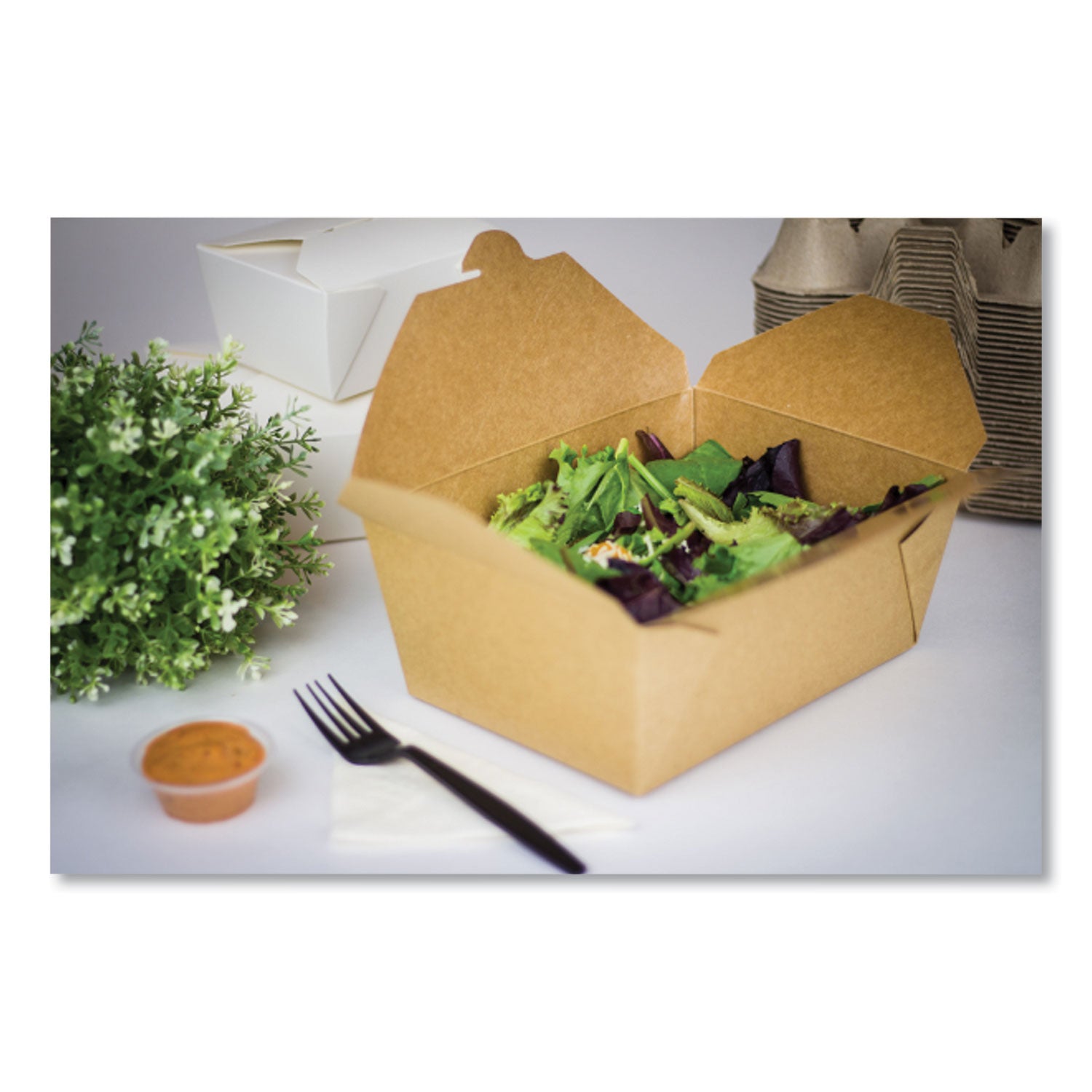 GEN Reclosable Kraft Take-Out Box, 110 oz, Paper, 160/Carton