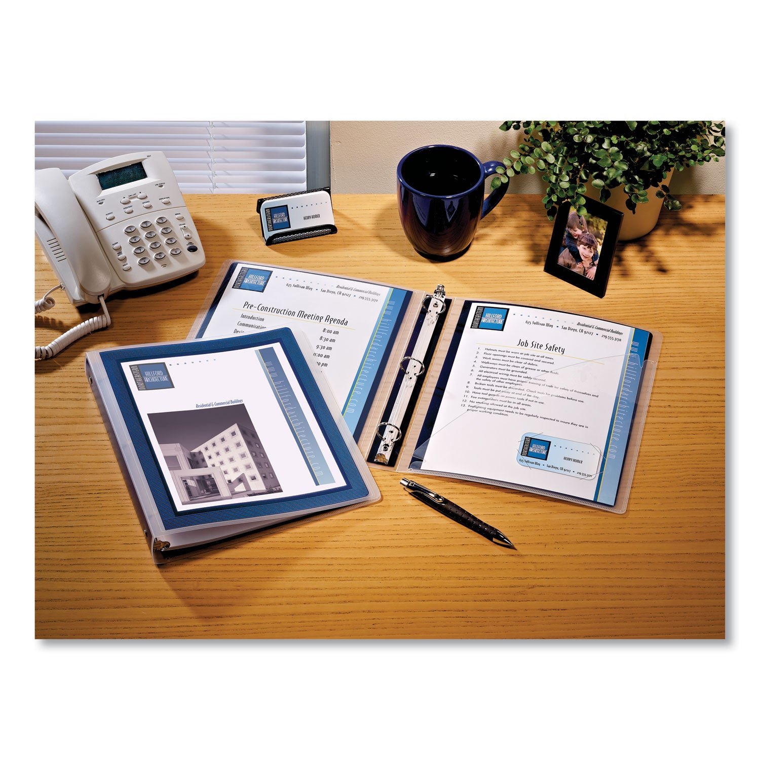 Avery® Flexi-View Binder with Round Rings, 3 Rings, 1.5" Capacity, 11 x 8.5, Navy Blue