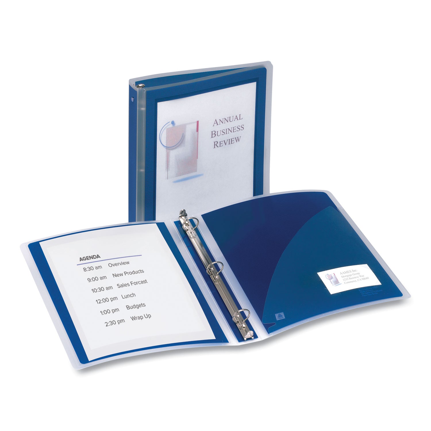 Avery® Flexi-View Binder with Round Rings, 3 Rings, 1.5" Capacity, 11 x 8.5, Navy Blue