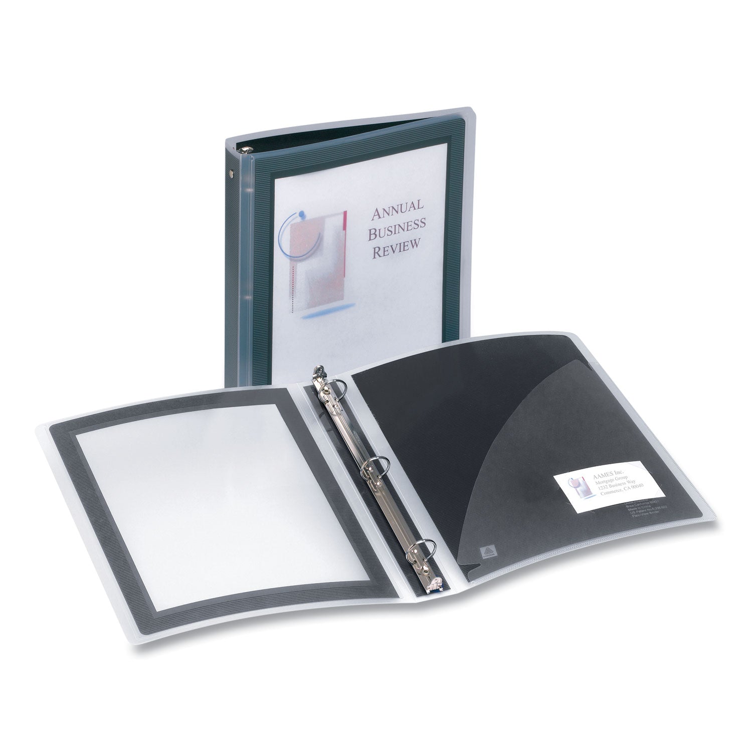 Avery® Flexi-View Binder with Round Rings, 3 Rings, 1.5" Capacity, 11 x 8.5, Black