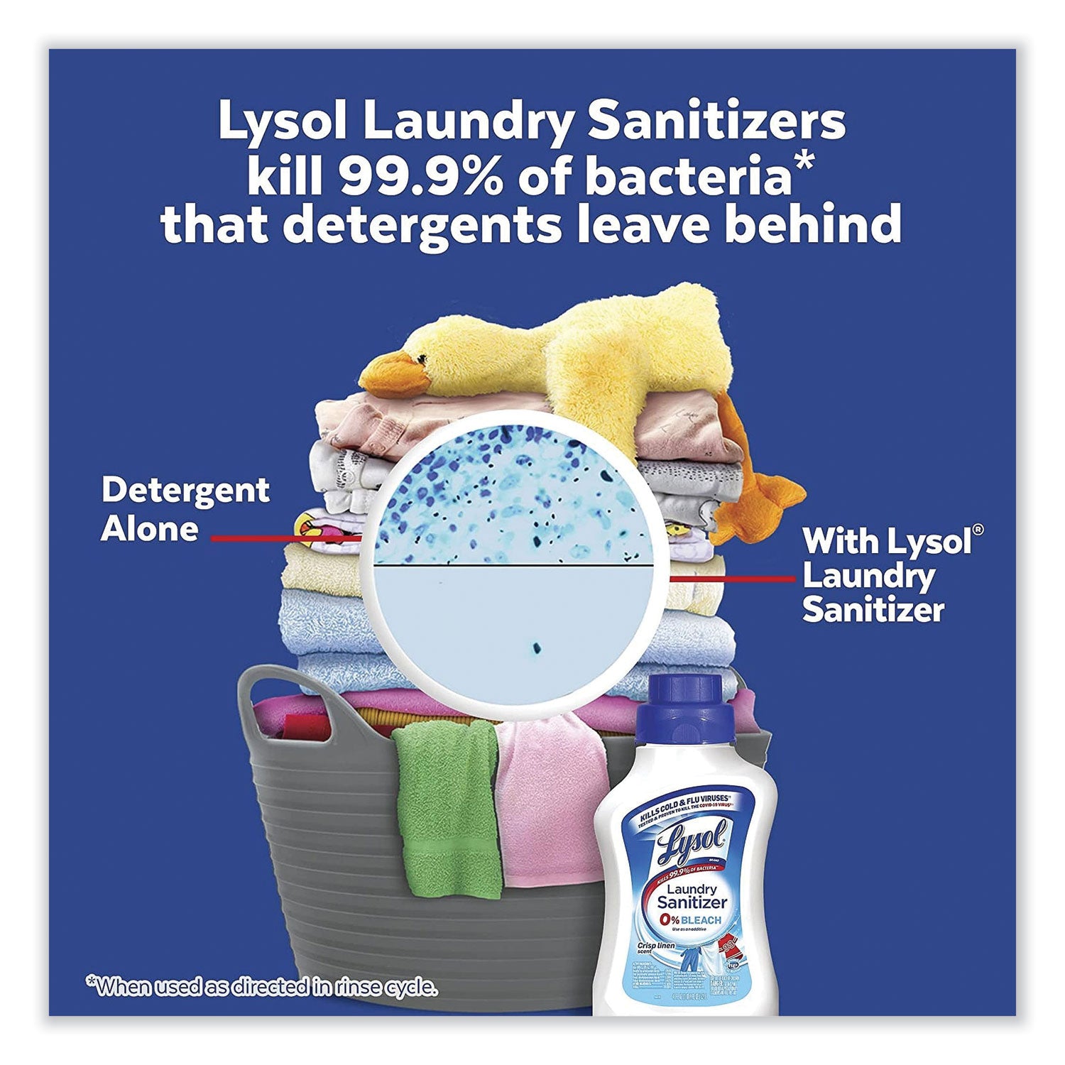 LYSOL® Brand Laundry Sanitizer, Liquid, Crisp Linen, 90 oz, 4/Carton