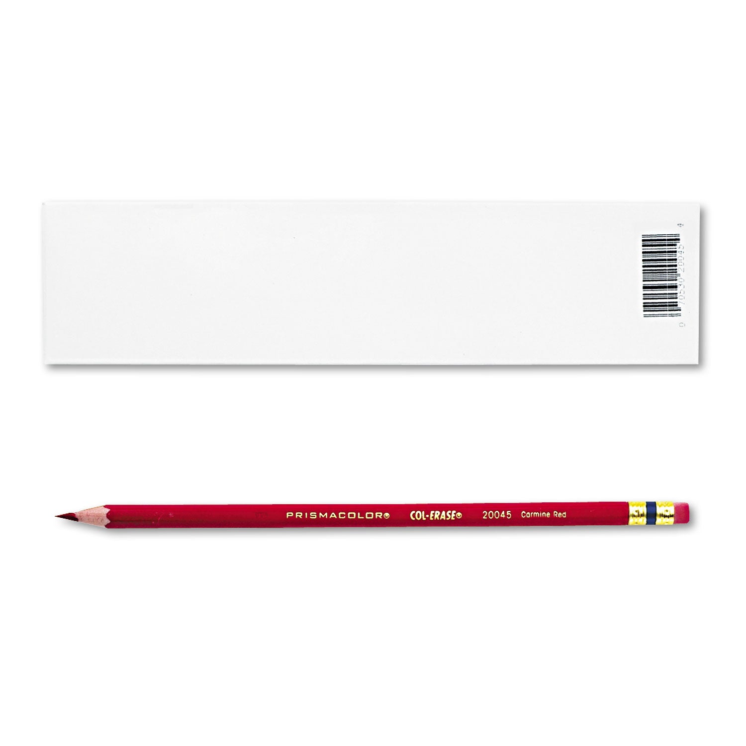 Prismacolor® Col-Erase Pencil with Eraser, 0.7 mm, 2B, Carmine Red Lead, Carmine Red Barrel, Dozen