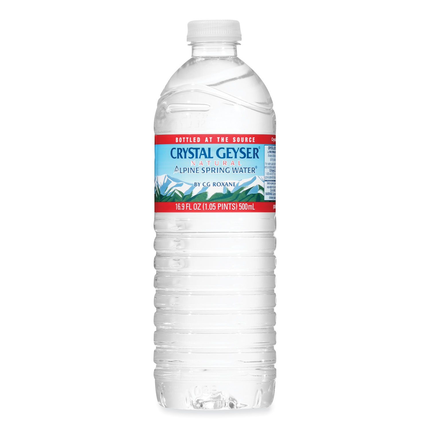 Crystal Geyser® Natural Alpine Spring Water, 16.9 oz Bottle, 24/Carton