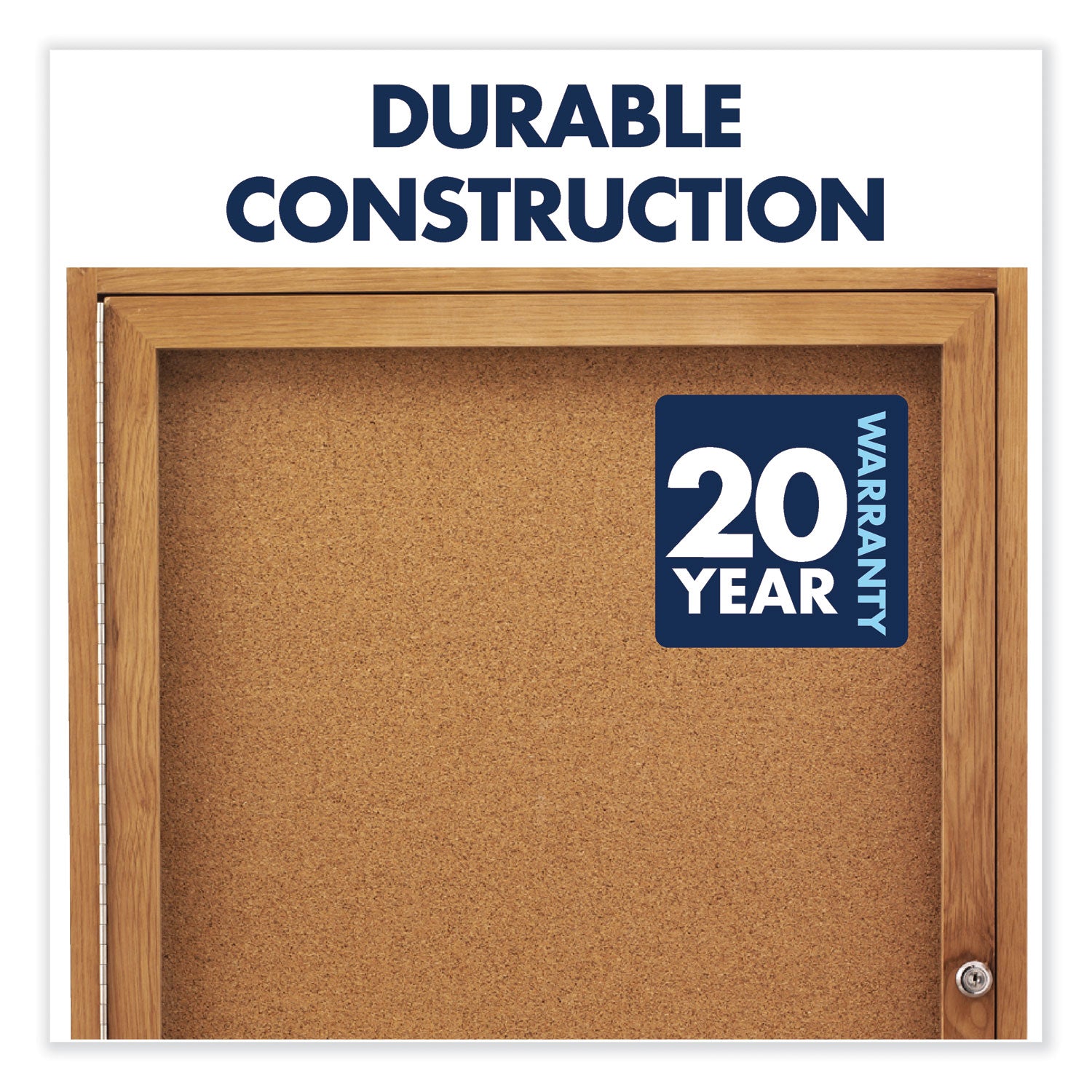 Quartet® Enclosed Indoor Cork Bulletin Board with Two Hinged Doors, 48 x 36, Tan Surface, Oak Fiberboard Frame