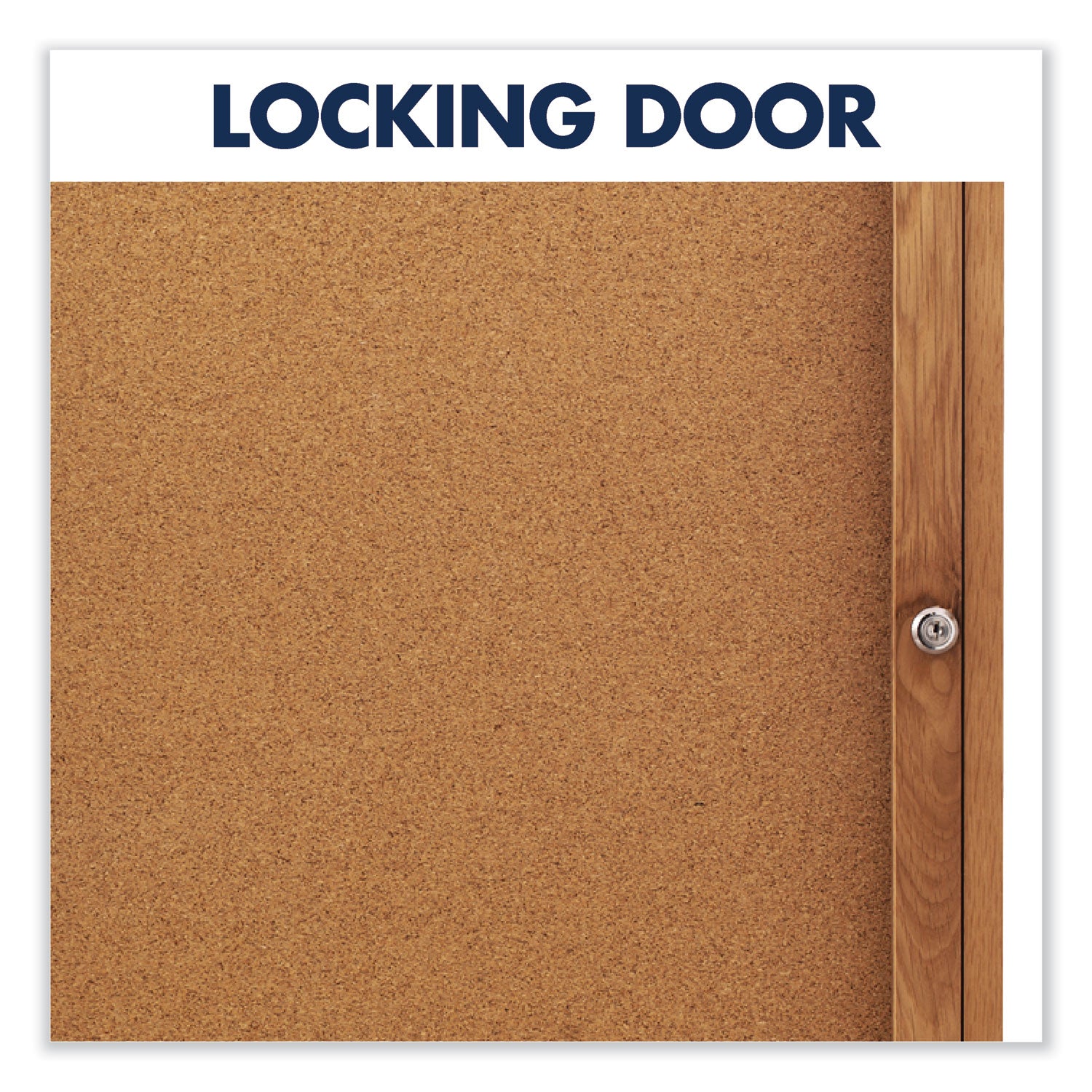 Quartet® Enclosed Indoor Cork Bulletin Board with Two Hinged Doors, 48 x 36, Tan Surface, Oak Fiberboard Frame