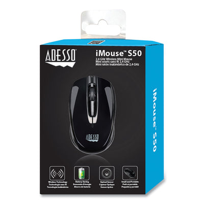 iMouse S50 Wireless Mini Mouse, 2.4 GHz Frequency/33 ft Wireless Range, Left/Right Hand Use, Black Flipcost Flipcost