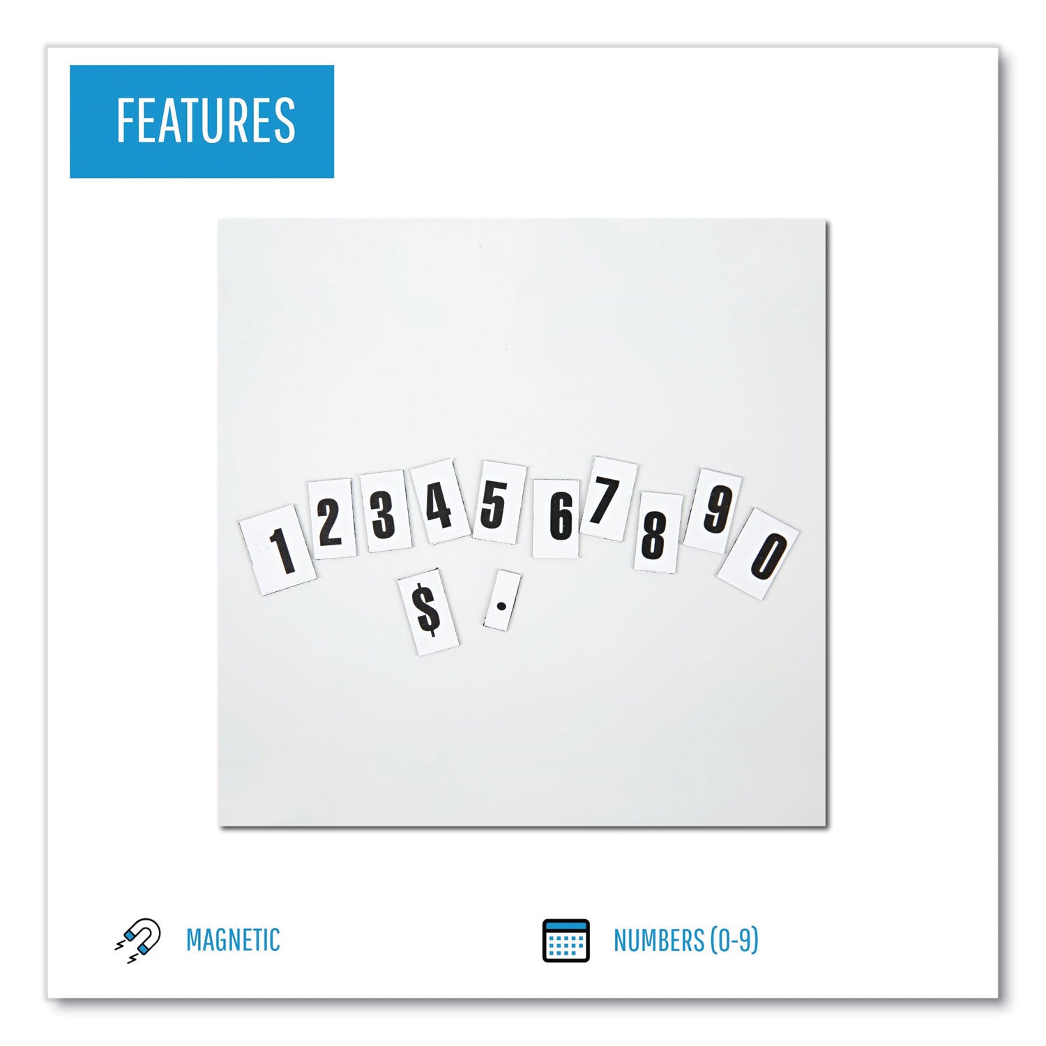 MasterVision® Interchangeable Magnetic Board Accessories, Numbers, Black, 0.75"h