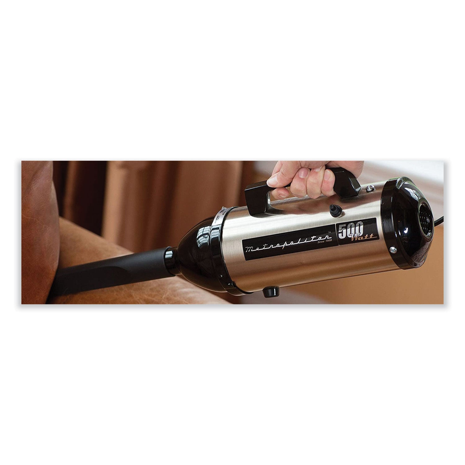 MetroVac Evolution Hand Vacuum, Silver/Black