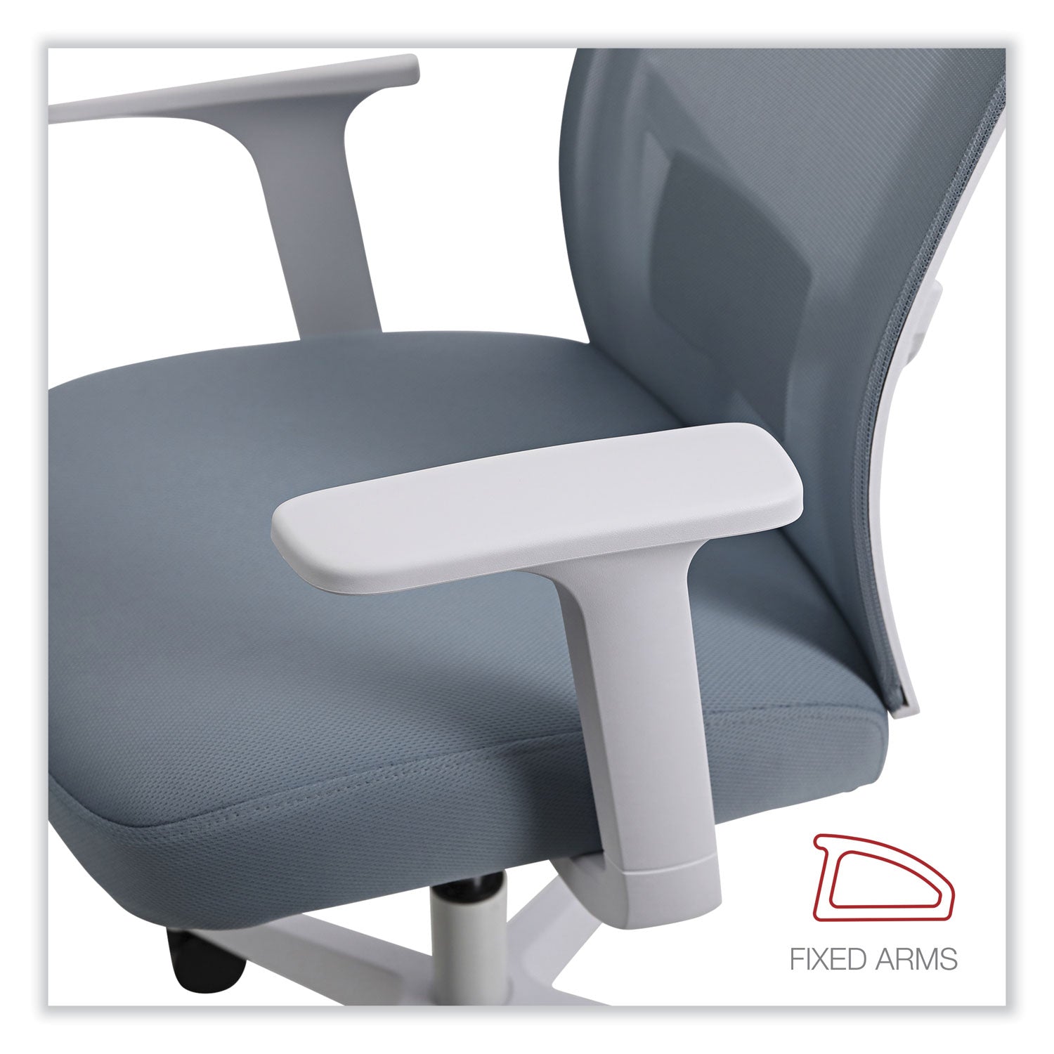 Workspace by Alera® Mesh Back Fabric Task Chair, Supports Up to 275 lb, 17.32" to 21.1" Seat Height, Seafoam Blue Seat/Back