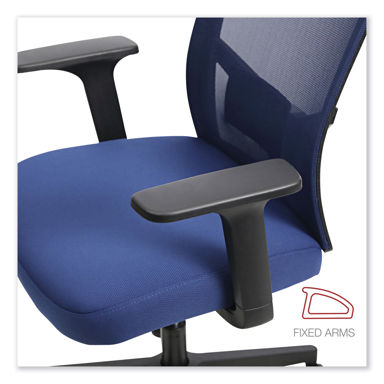 Workspace by Alera® Mesh Back Fabric Task Chair, Supports Up to 275 lb, 17.32" to 21.1" Seat Height, Navy Seat, Navy Back