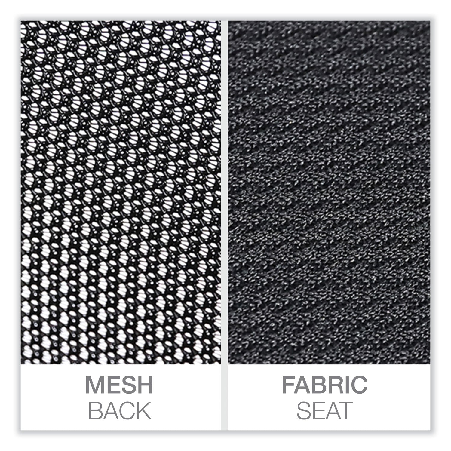 Workspace by Alera® Mesh Back Fabric Task Chair, Supports Up to 275 lb, 17.32" to 21.1" Seat Height, Black Seat, Black Back