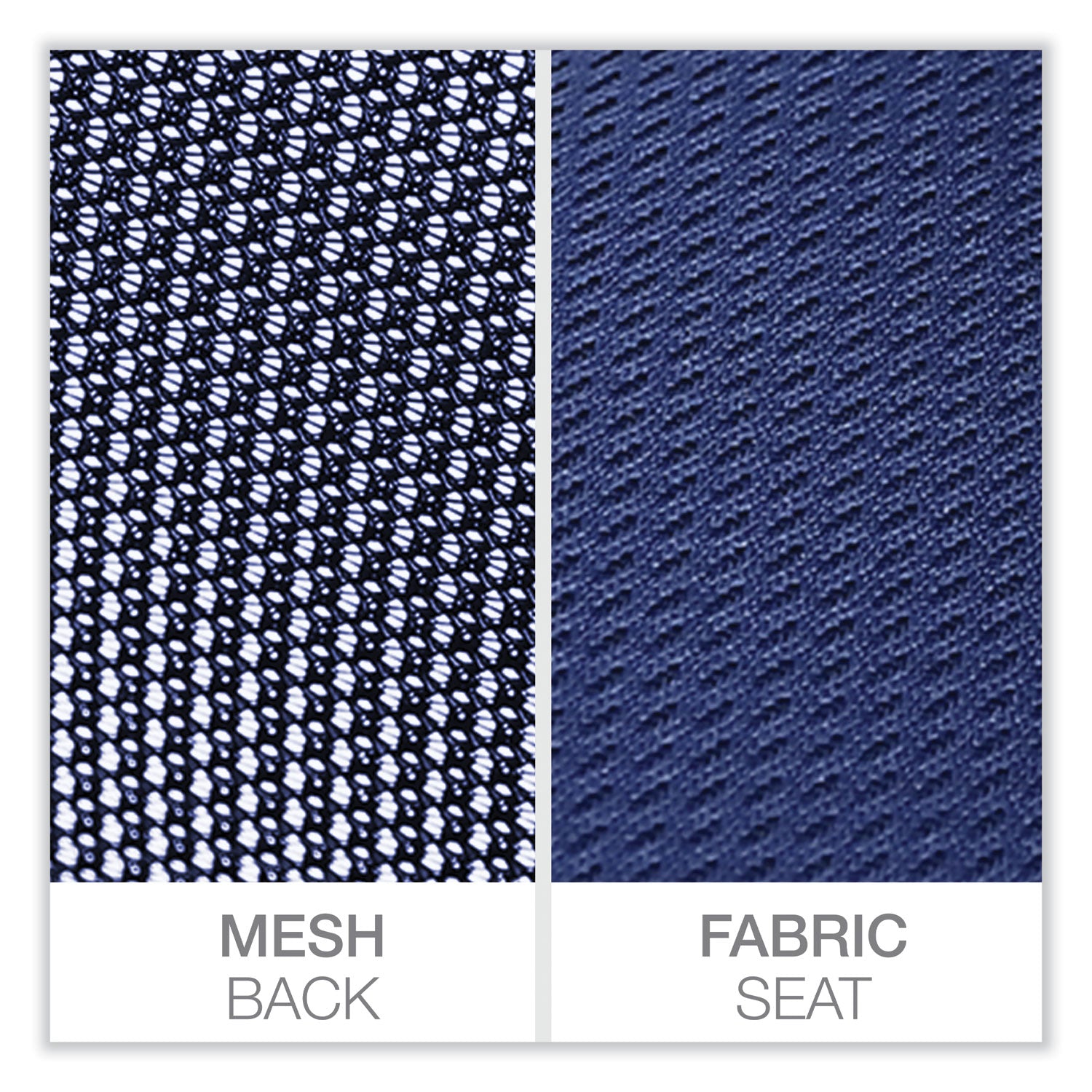 Workspace by Alera® Mesh Back Fabric Task Chair, Supports Up to 275 lb, 17.32" to 21.1" Seat Height, Navy Seat, Navy Back