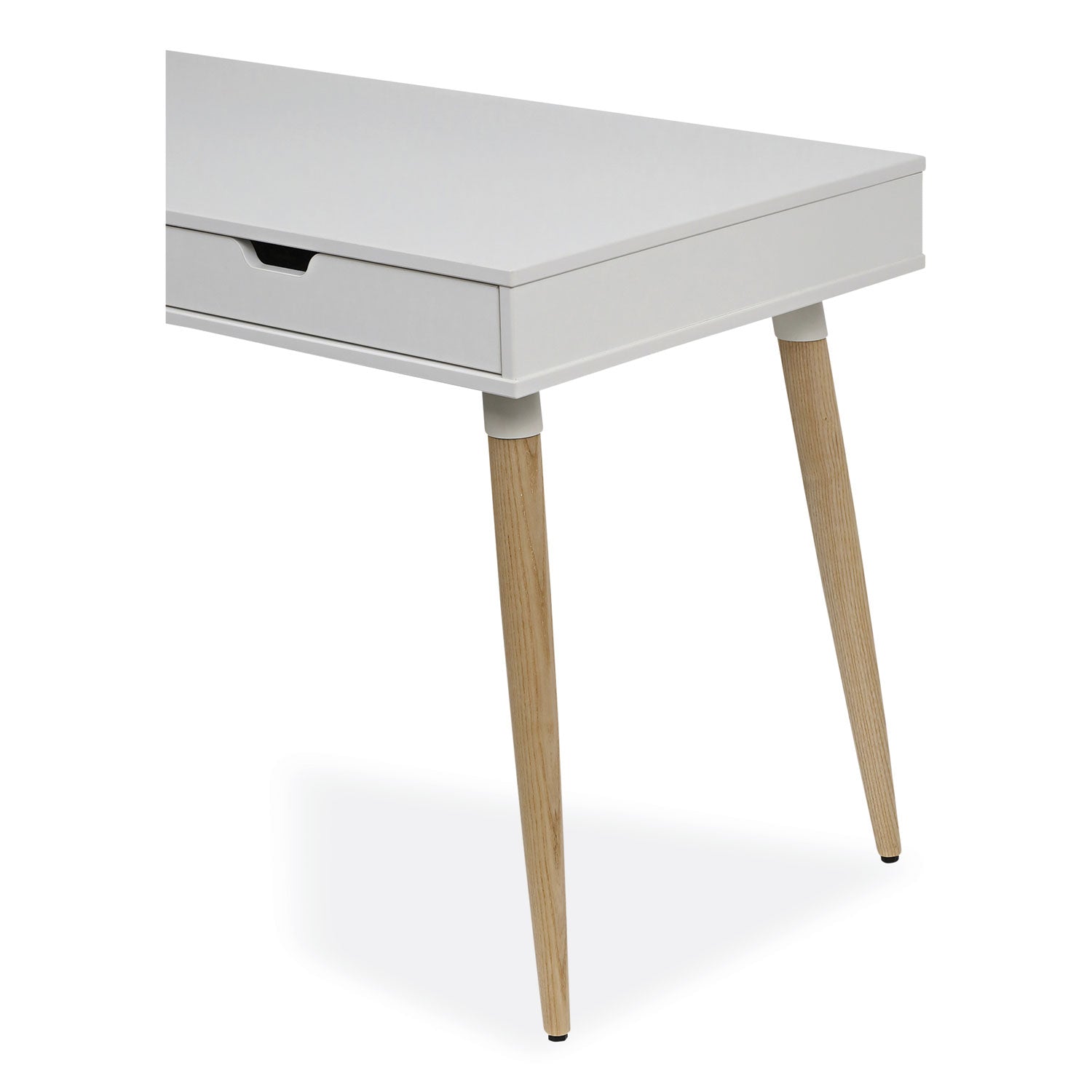 Workspace by Alera® Scandinavian Writing Desk, 47.24" x 23.62" x 29.53", White/Beigewood