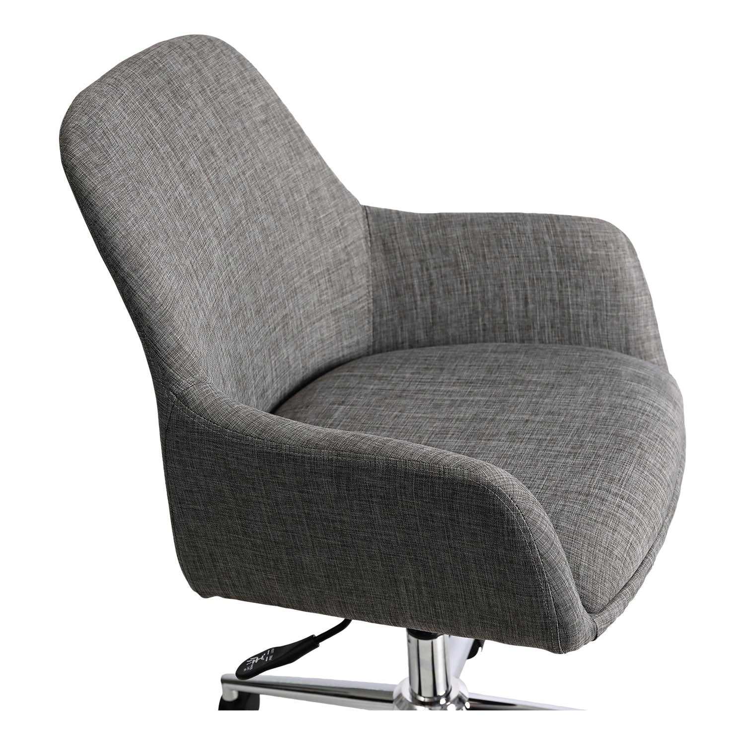 Workspace by Alera® Mid-Century Task Chair, Supports Up to 275 lb, 18.9" to 22.24" Seat Height, Gray Seat, Gray Back