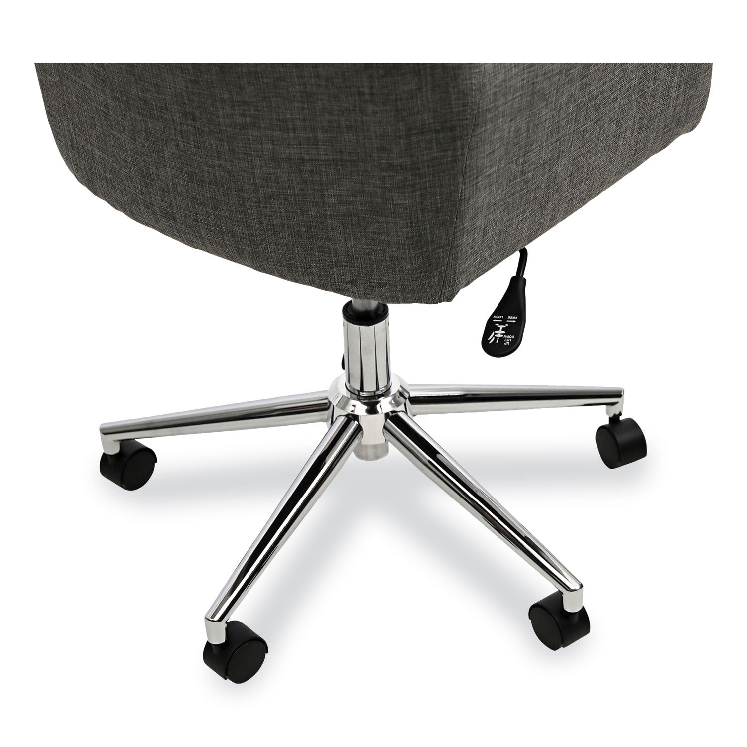 Workspace by Alera® Mid-Century Task Chair, Supports Up to 275 lb, 18.9" to 22.24" Seat Height, Gray Seat, Gray Back