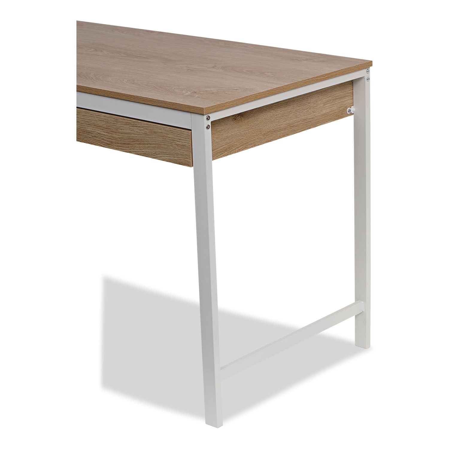 Workspace by Alera® Modern Writing Desk, 47.24" x 23.62" x 29.92", Beigewood/White