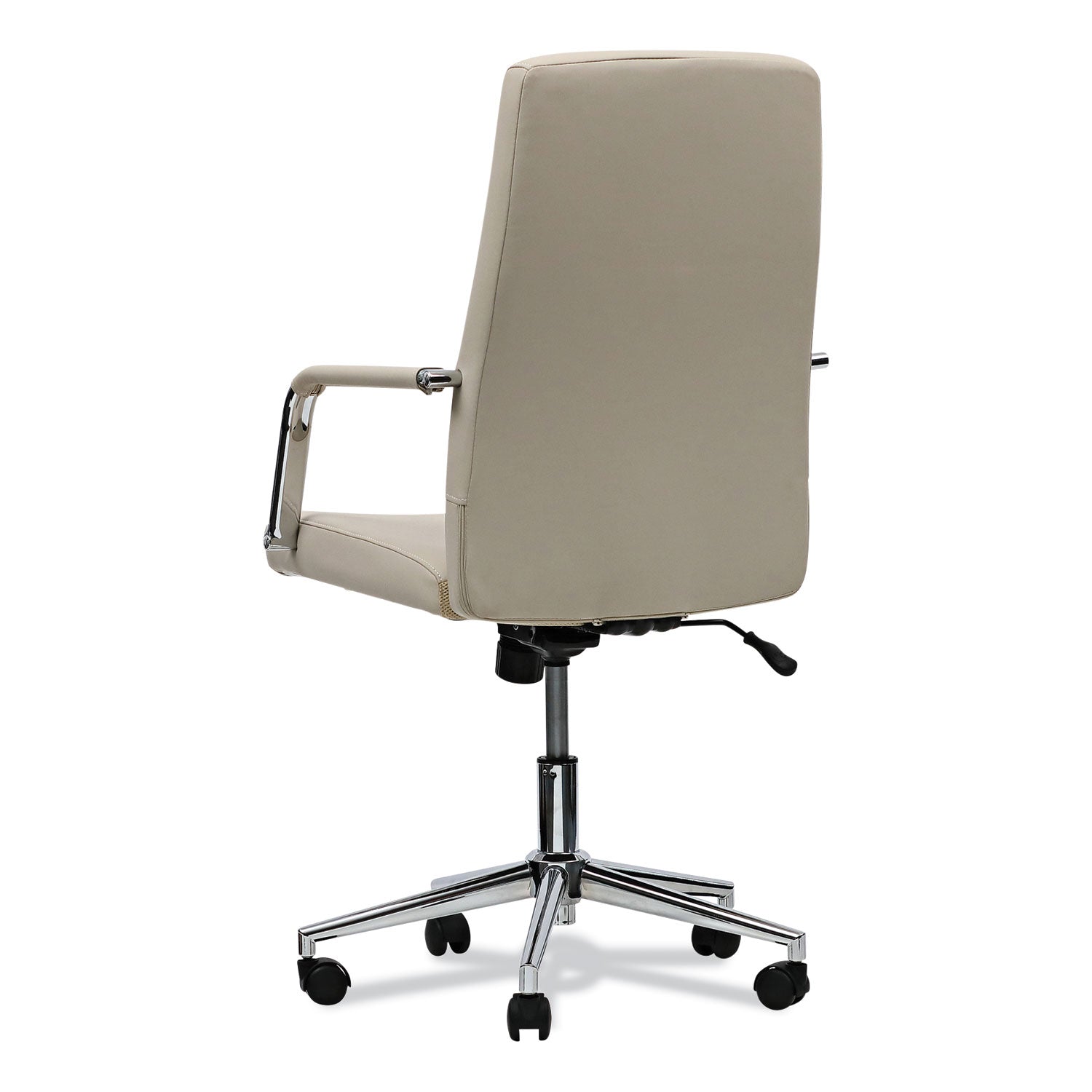 Workspace by Alera® Leather Task Chair, Supports Up to 275 lb, 18.19" to 21.93" Seat Height, White Seat, White Back