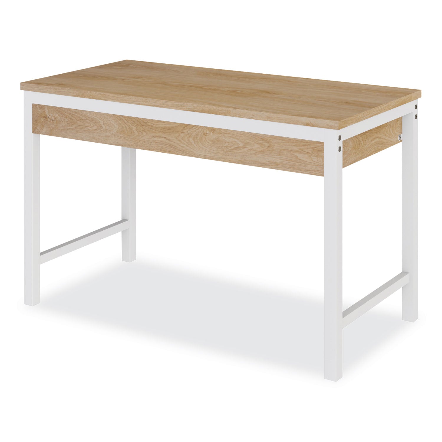 Workspace by Alera® Modern Writing Desk, 47.24" x 23.62" x 29.92", Beigewood/White