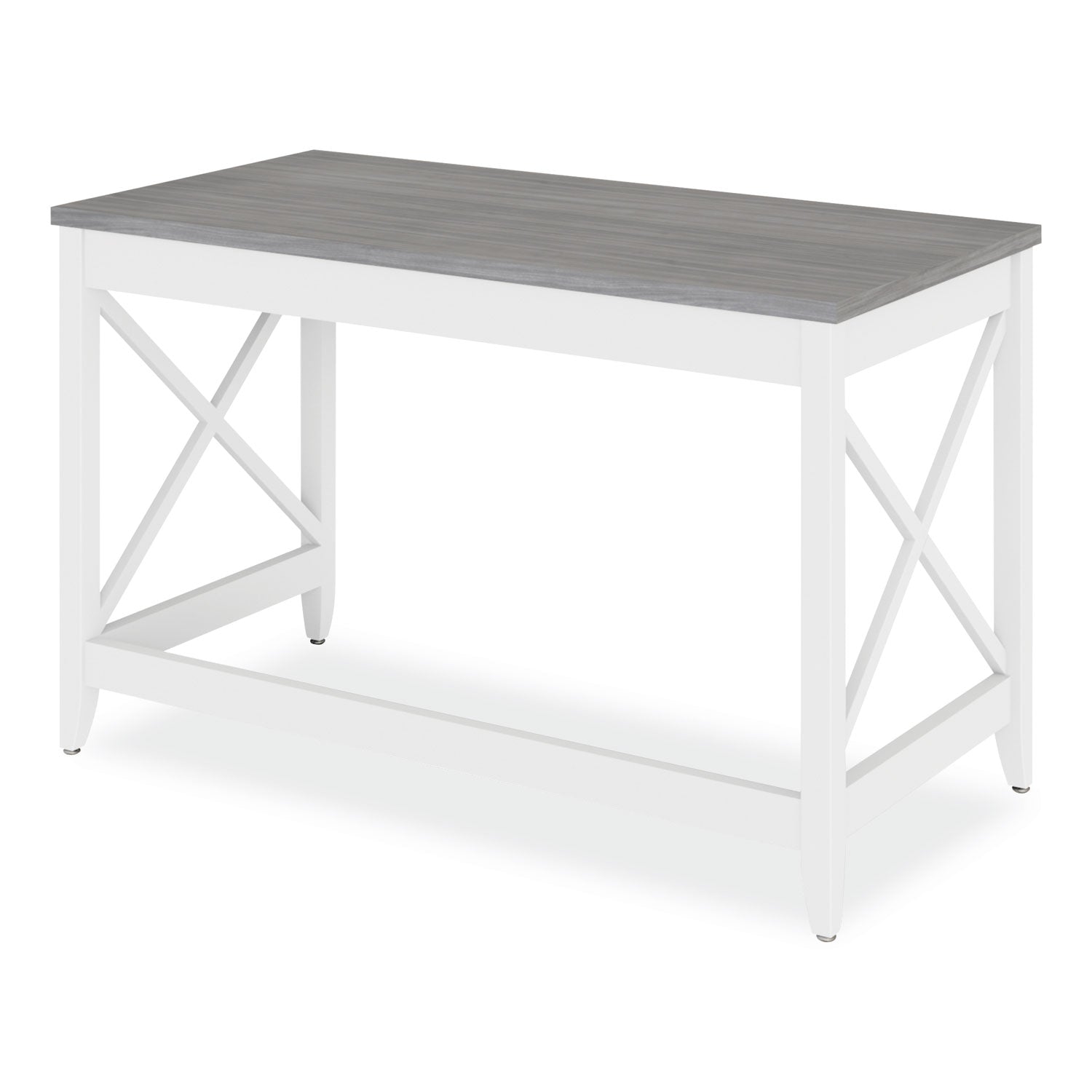 Workspace by Alera® Farmhouse Writing Desk, 47.24" x 23.62" x 29.53", Gray