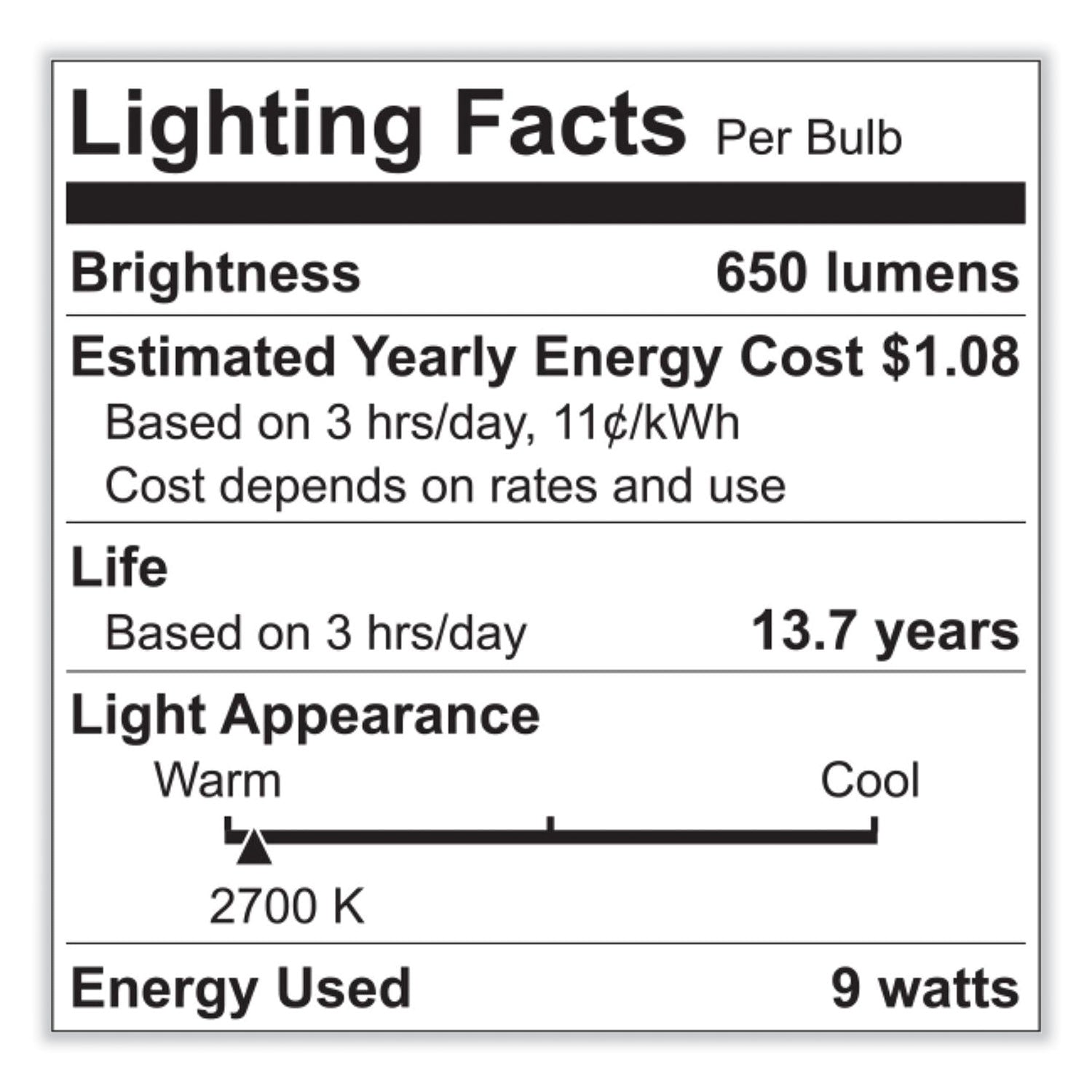 Classic LED Non-Dim A19 Light Bulb, 9 W, Daylight, 2/Pack