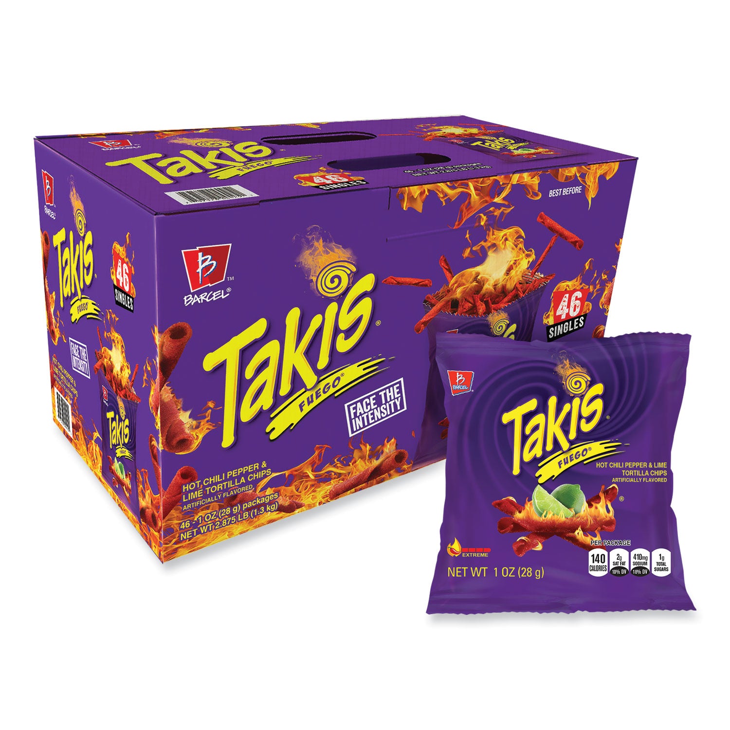 Takis® Fuego, 1 oz Bags, 46 Bags/Carton