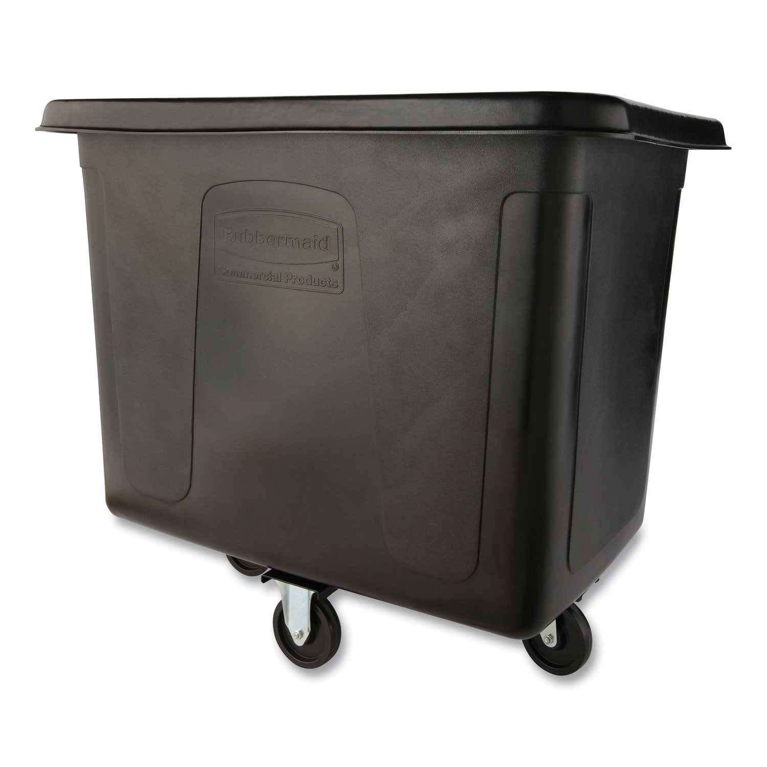 Rubbermaid® Commercial Cube Truck, 105 gal, 500 lb Capacity, Plastic, Black