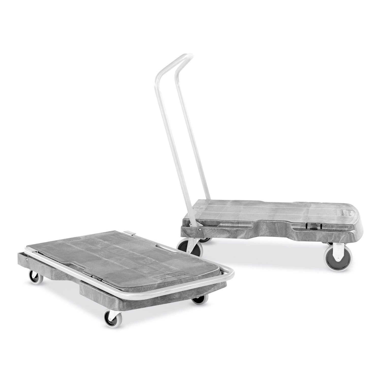 Rubbermaid® Commercial Triple Trolley Platform Truck with Angled-Loop Handle, 500 lb Capacity, 20.5 x 32.5 x 35, Black