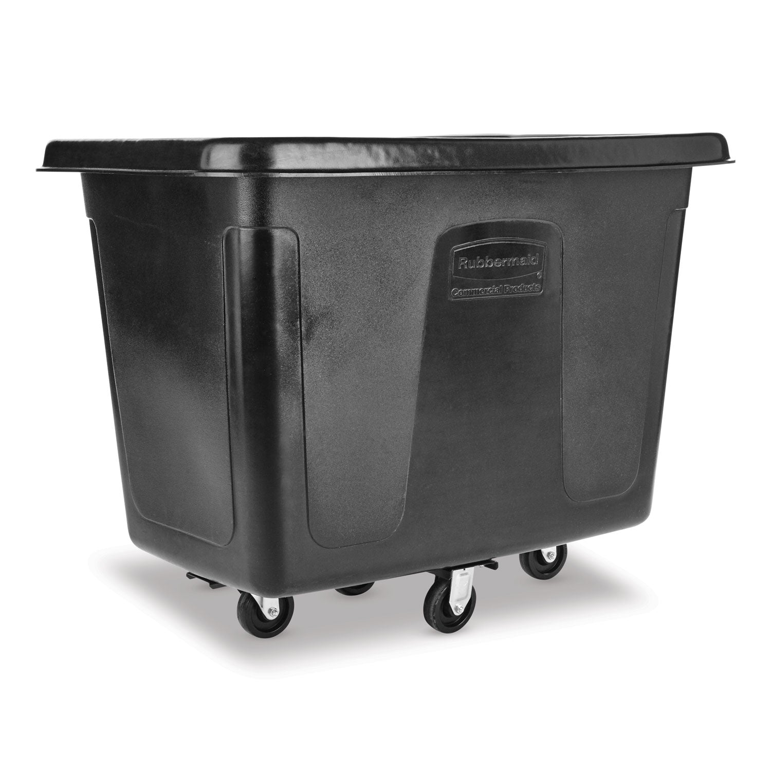 Rubbermaid® Commercial Cube Truck, 105 gal, 500 lb Capacity, Plastic, Black