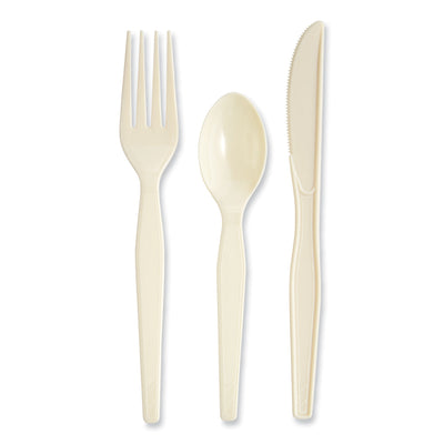 Heavyweight Polystyrene Cutlery, Fork/Knife/Spoon, Champagne, 250/Carton Flipcost Flipcost