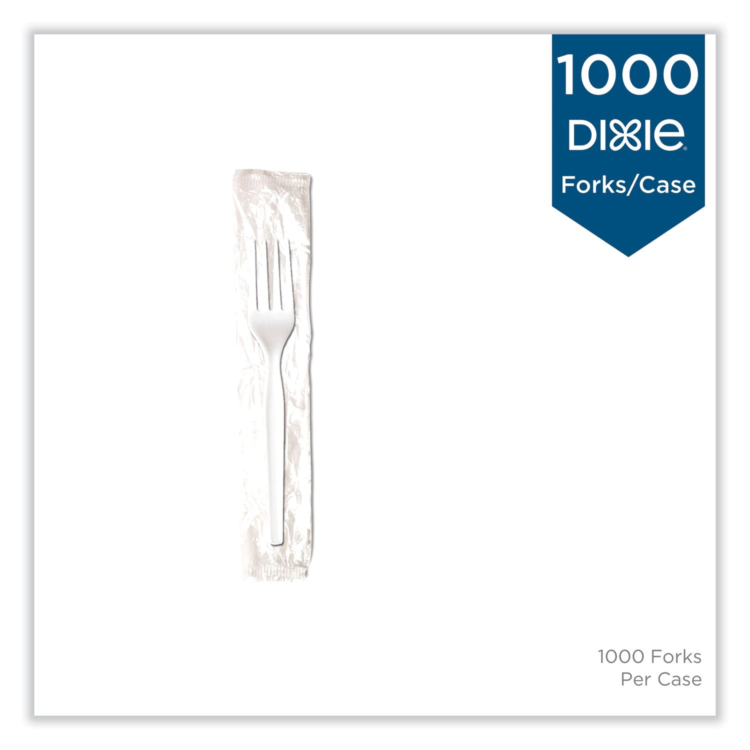 Dixie® Mediumweight Polypropylene Cutlery, Forks, White, 1,000/Carton