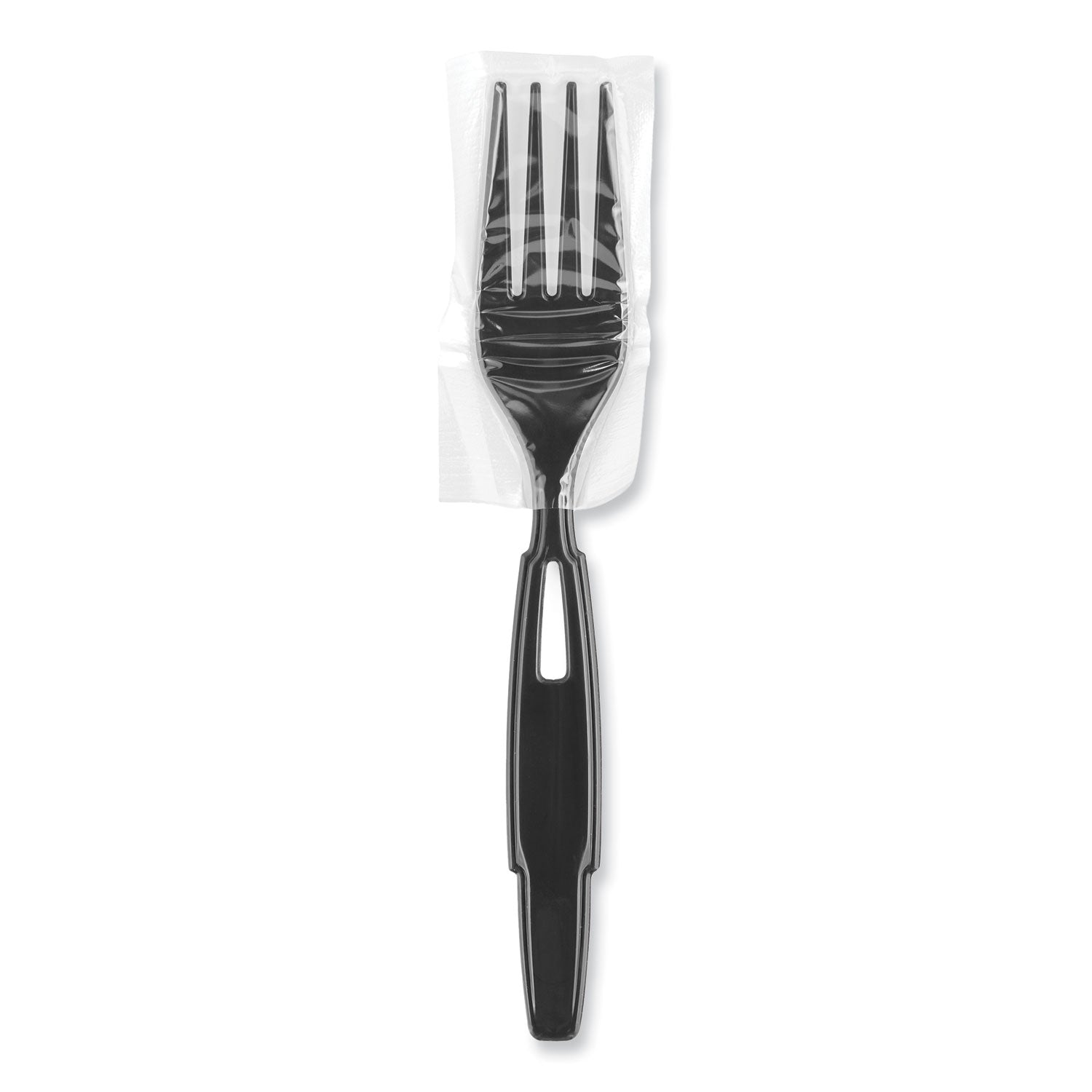 Dixie® SmartStock Wrapped Heavy-Weight Cutlery Refill, Fork, Black, 960/Carton