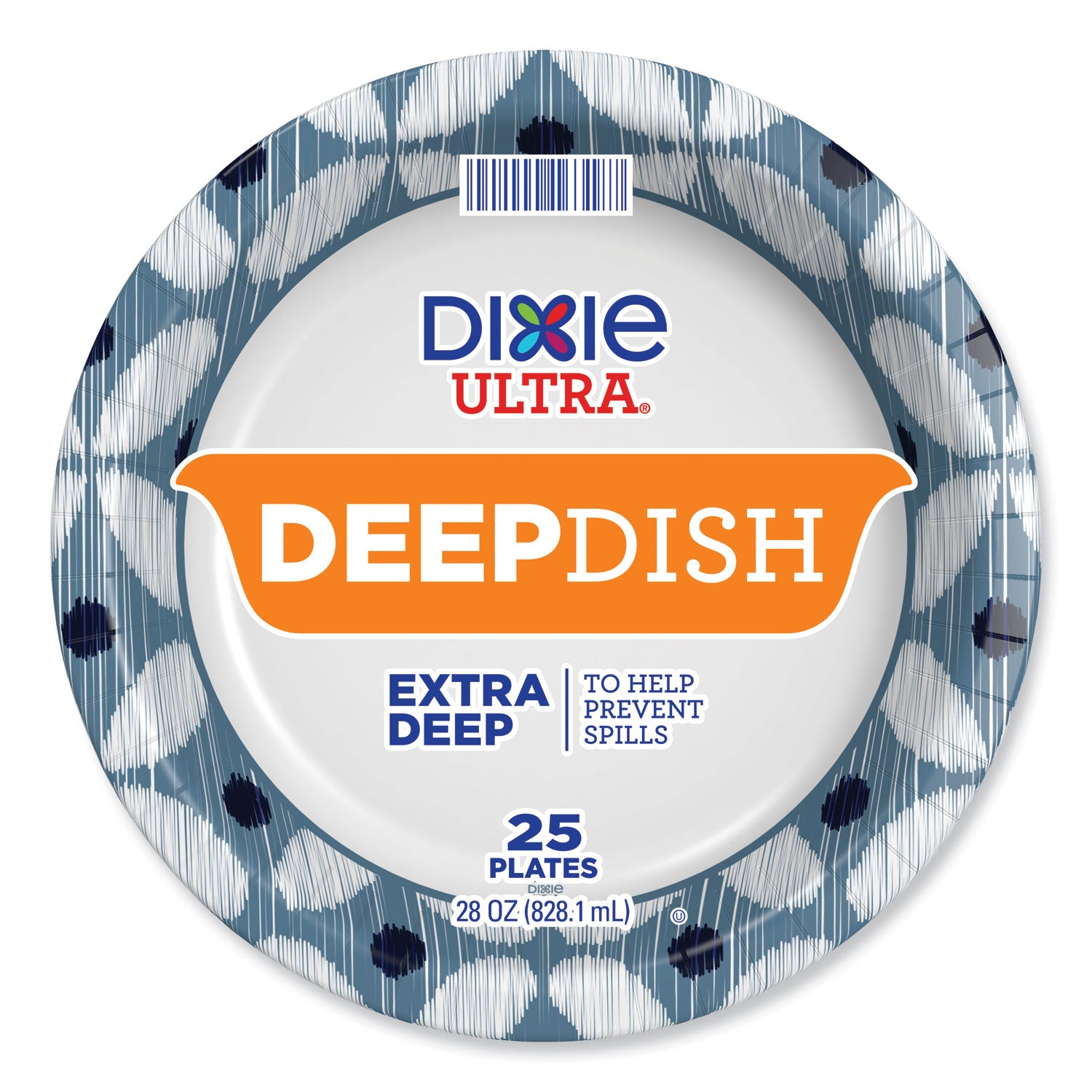 Deep Dish Paper Plate, 9.56" dia, Blue/Yellow, 18/Pack Dixie® Ultra® Flipcost