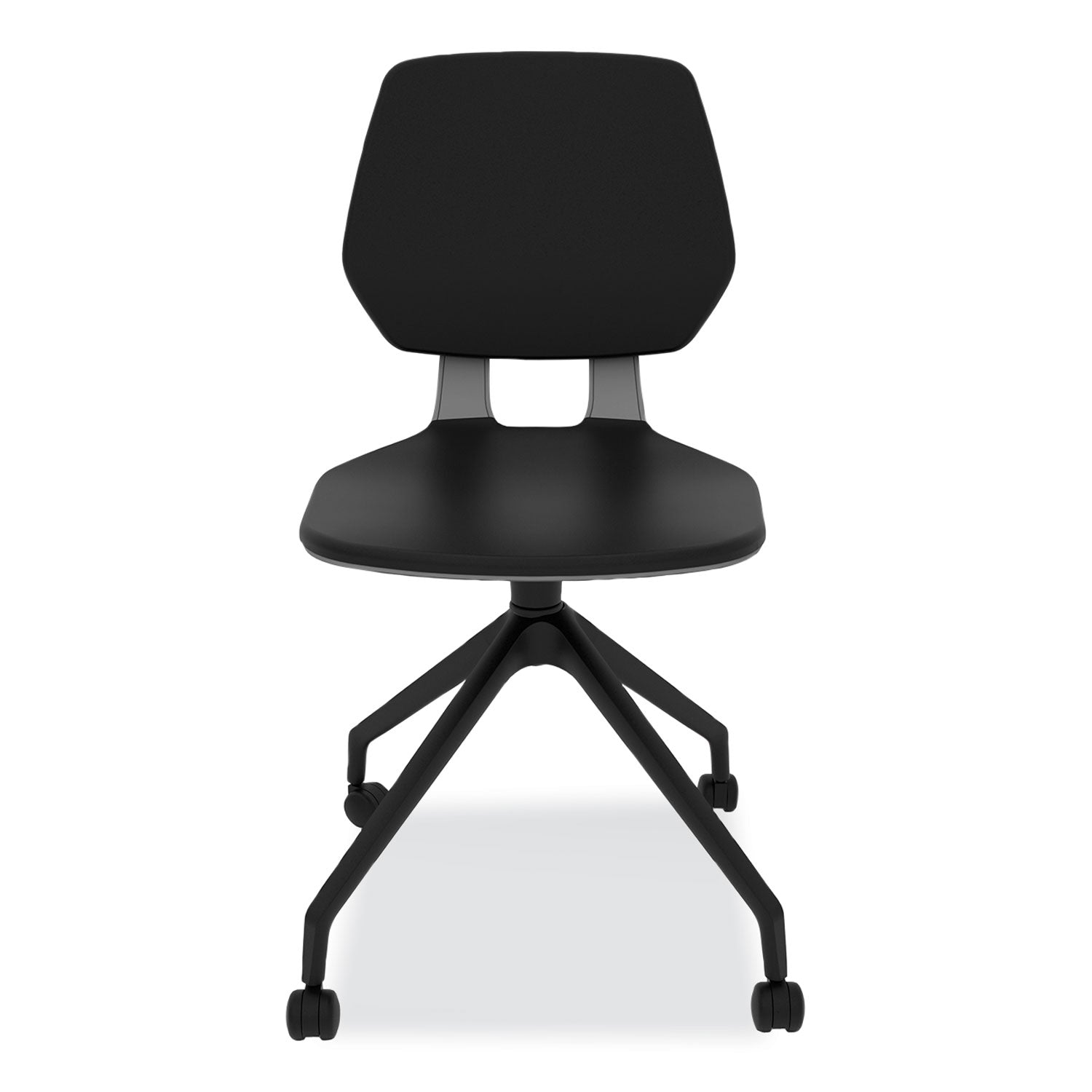 Safco® Commute Guest Chair, 25" x 25" x 34.25", Black Seat, Black Back, Black Base