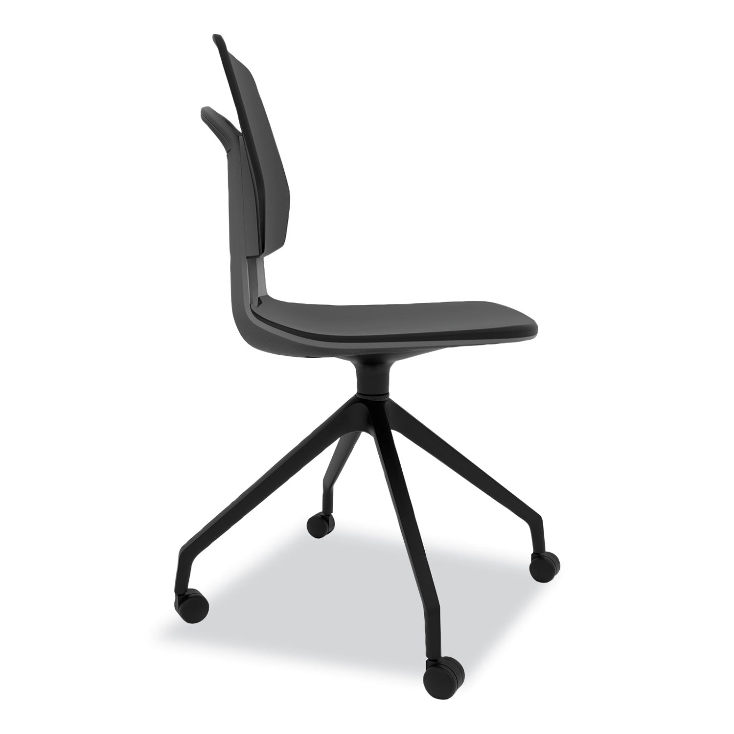 Safco® Commute Guest Chair, 25" x 25" x 34.25", Black Seat, Black Back, Black Base