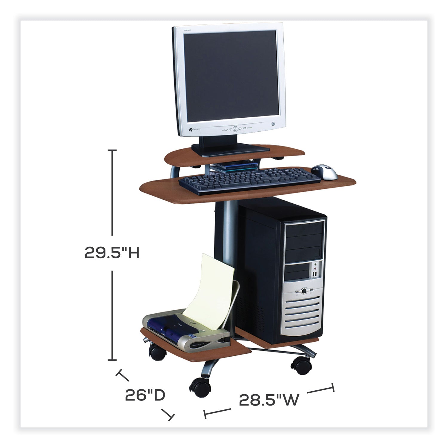 Safco® Eastwinds Series FPD Computer Table, 28.5" x 26" x 29.5", Medium Cherry