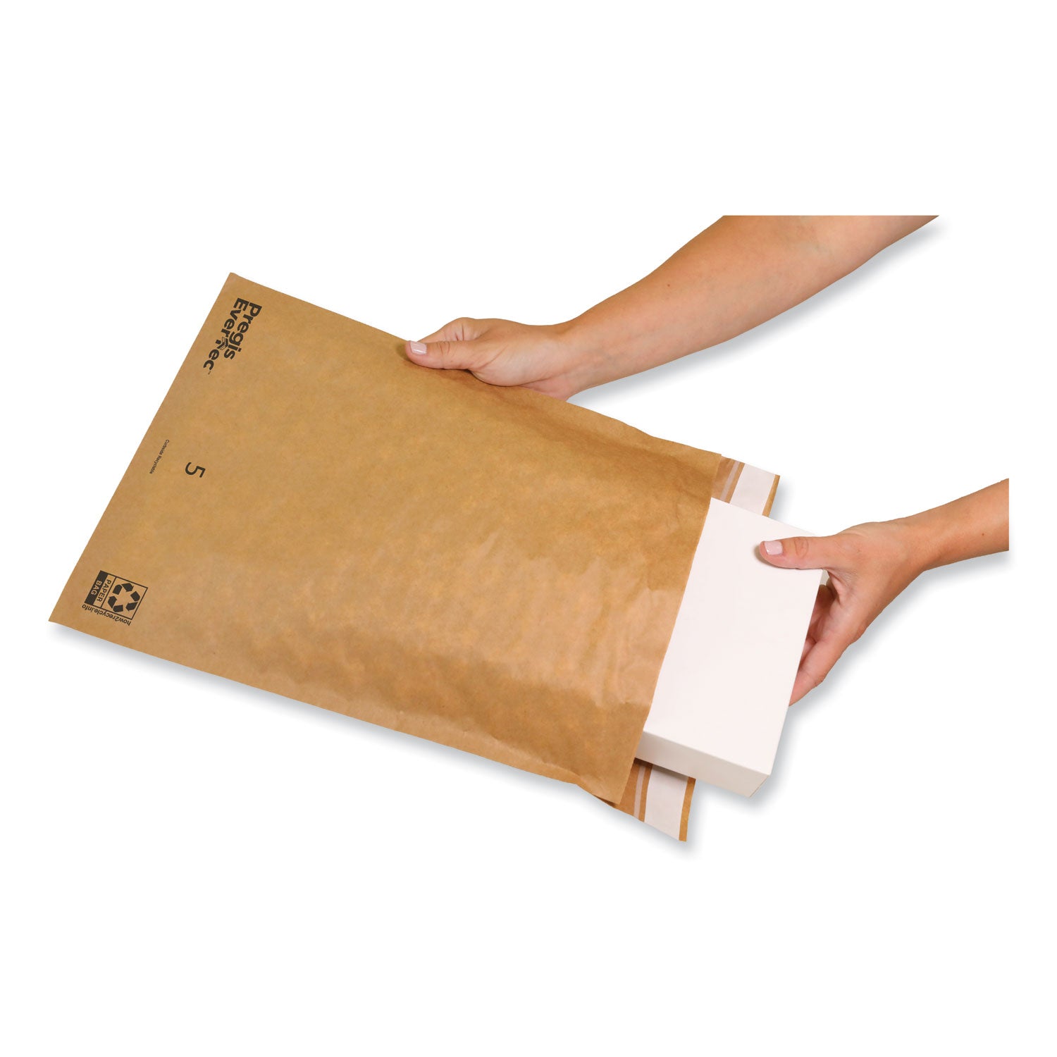 Pregis® EverTec Curbside Recyclable Padded Mailer, #5, Kraft Paper, Self-Adhesive Closure, 12 x 15, Brown, 100/Carton