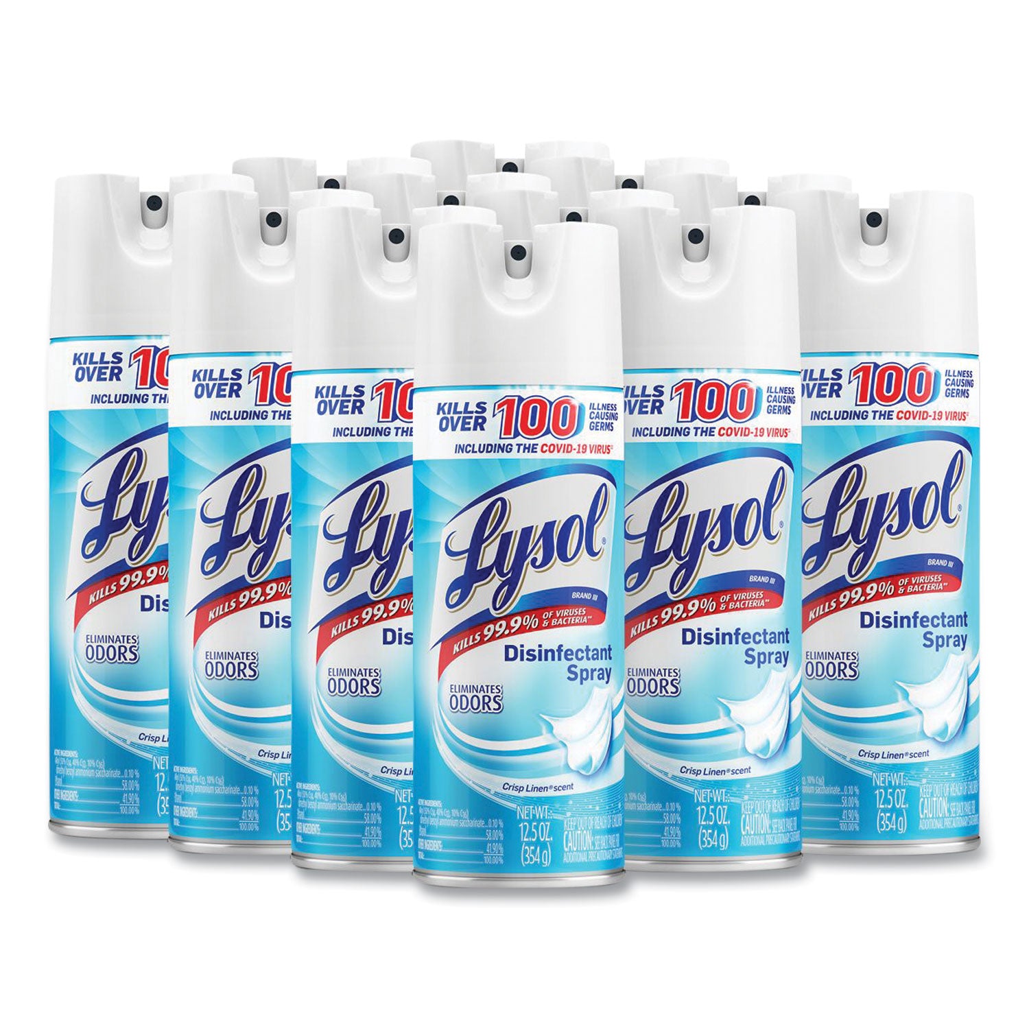 LYSOL® Brand Disinfectant Spray, Crisp Linen Scent, 12.5 oz Aerosol Spray