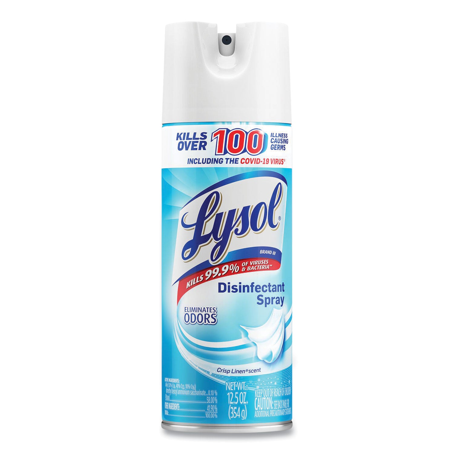 LYSOL® Brand Disinfectant Spray, Crisp Linen Scent, 12.5 oz Aerosol Spray, 12/Carton