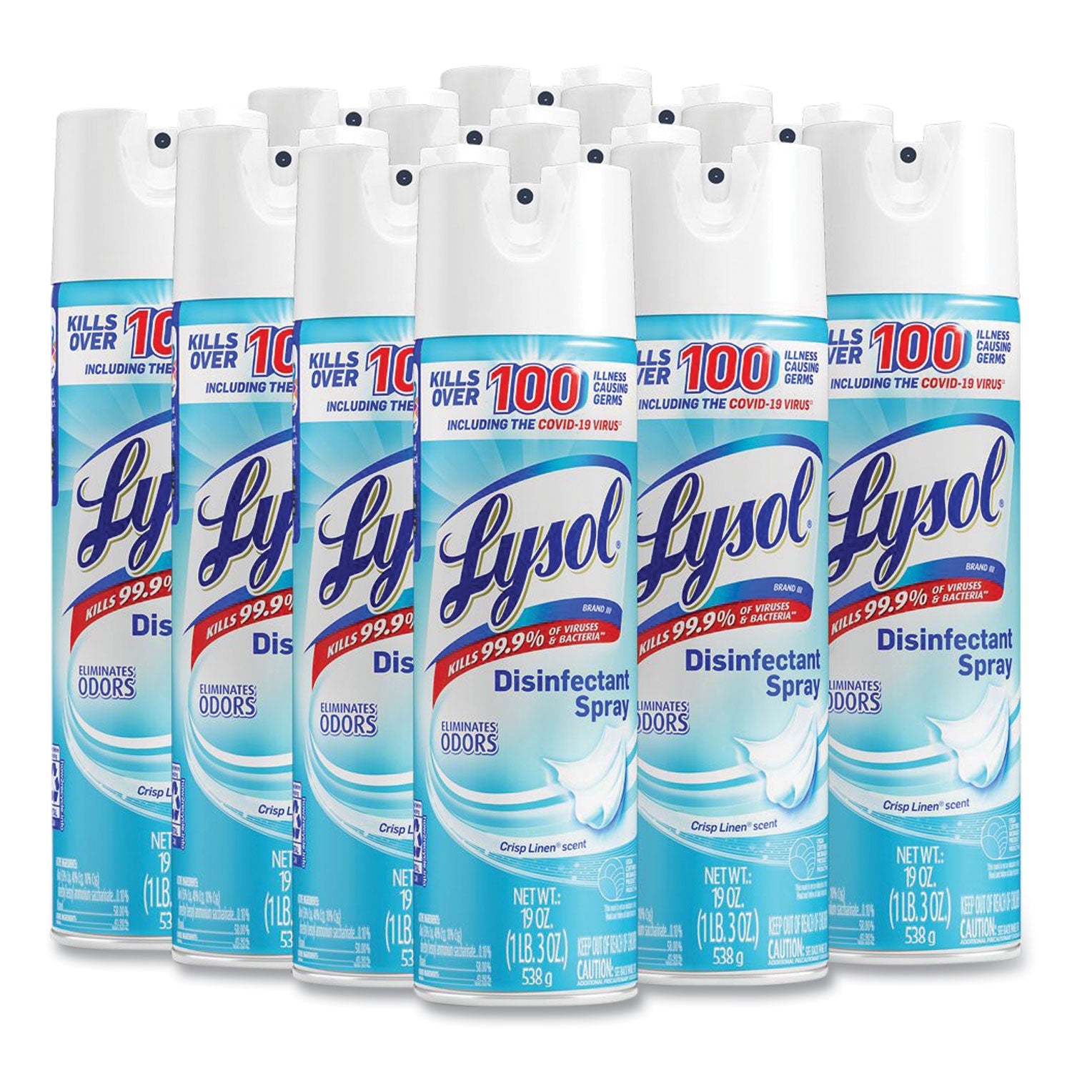 LYSOL® Brand Disinfectant Spray, Crisp Linen Scent, 19 oz Aerosol Spray