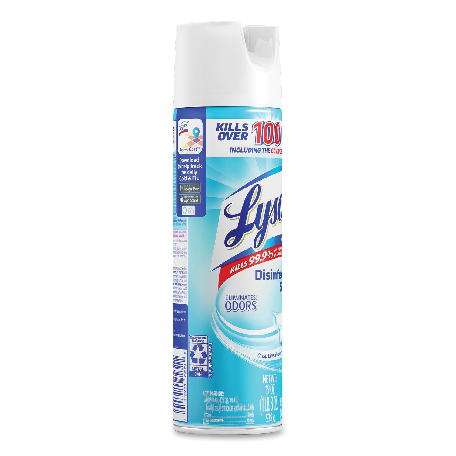 LYSOL® Brand Disinfectant Spray, Crisp Linen Scent, 19 oz Aerosol Spray