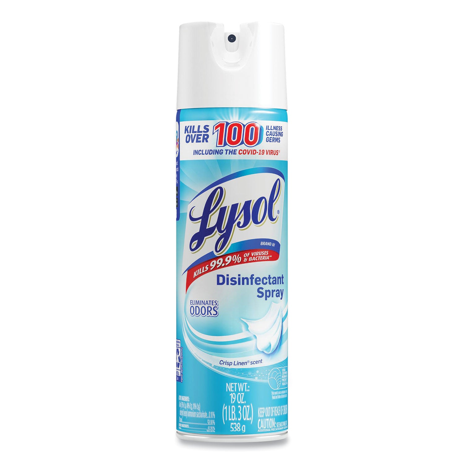 Disinfectant Spray, Crisp Linen Scent, 19 oz Aerosol Spray