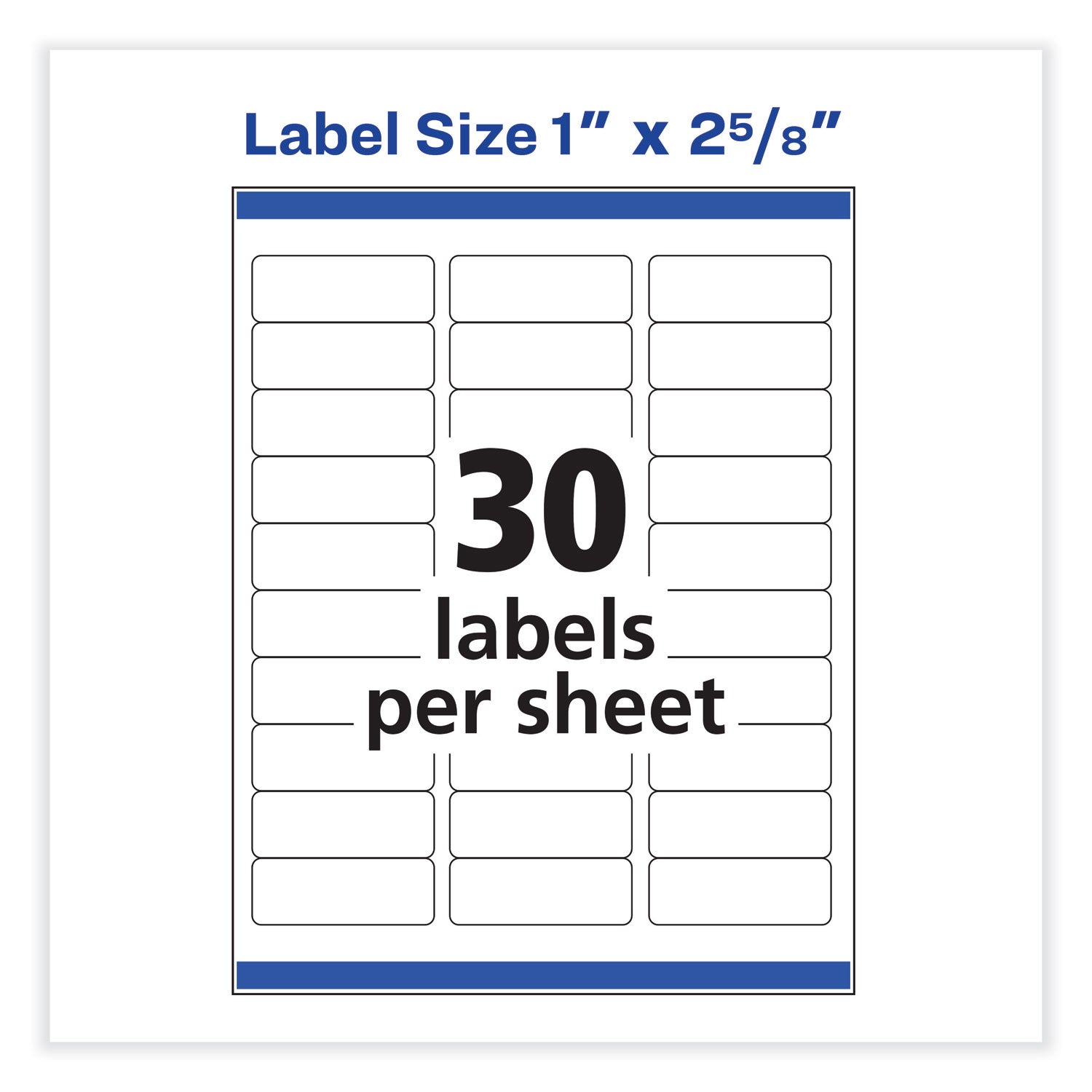 Avery® Vibrant Inkjet Color-Print Labels w/ Sure Feed, 1 x 2.63, Matte White, 600/PK