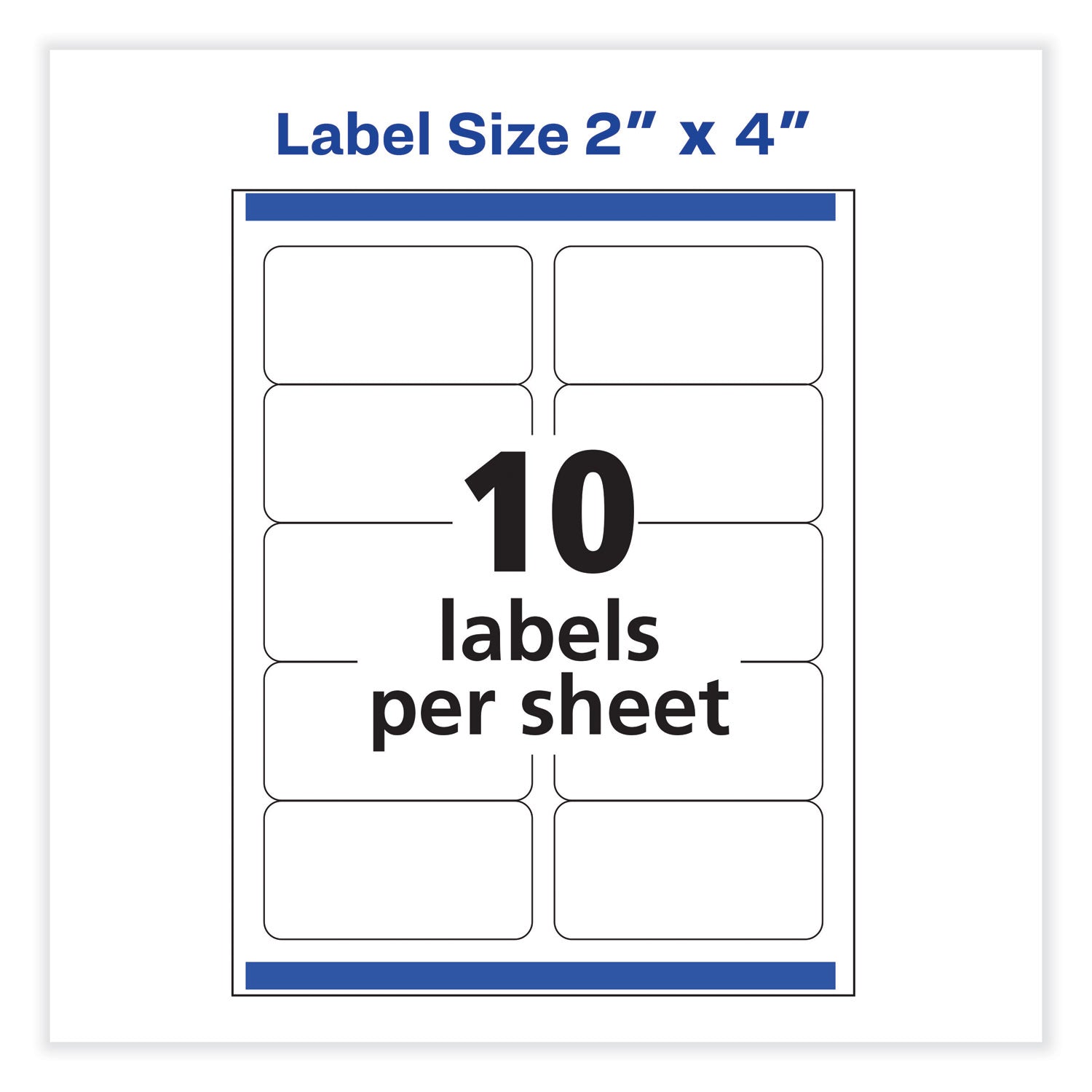 Avery® Vibrant Inkjet Color-Print Labels w/ Sure Feed, 2 x 4, Matte White, 200/PK