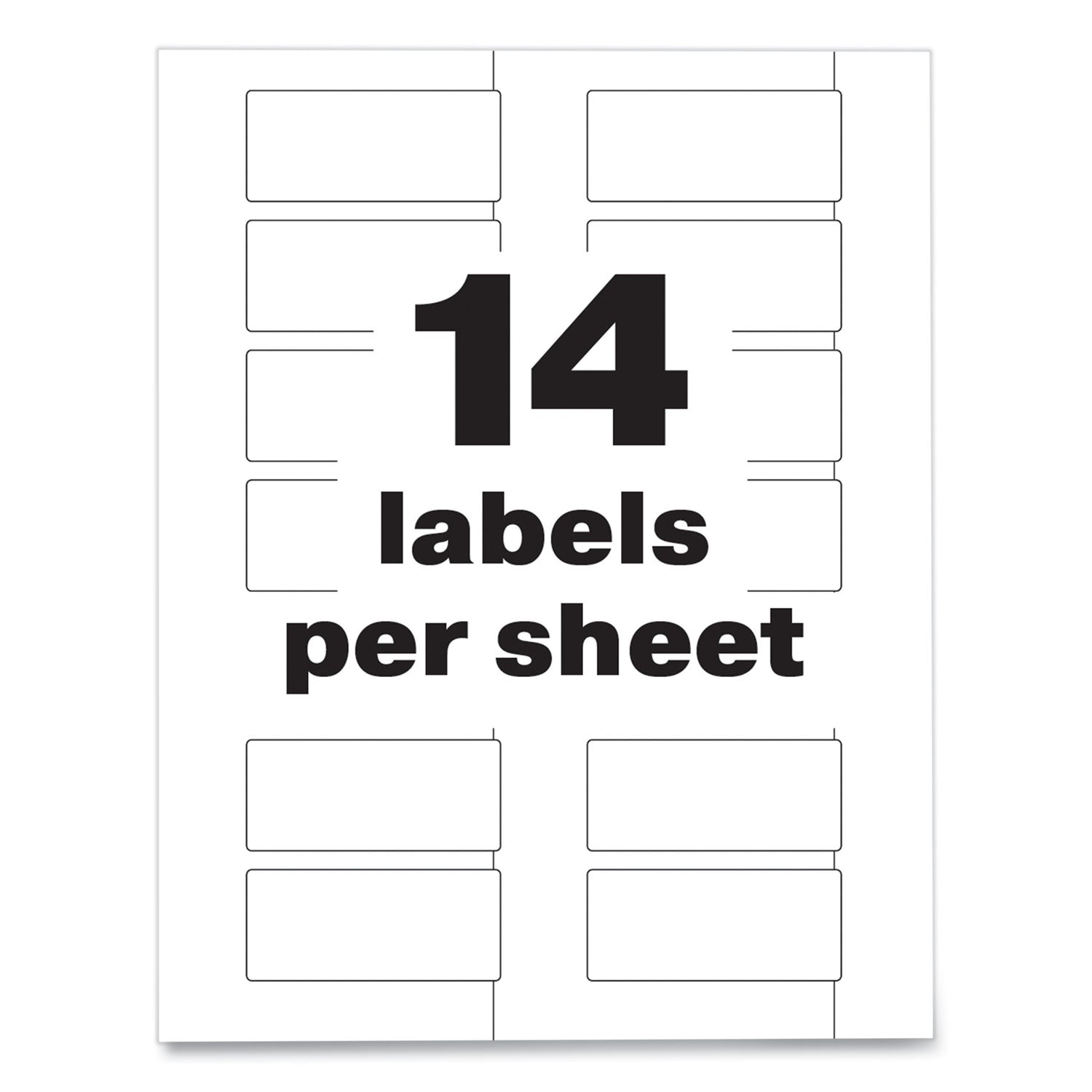 Avery® PermaTrack Destructible Asset Tag Labels, Laser Printers, 1.25 x 2.75, White, 14/Sheet, 8 Sheets/Pack