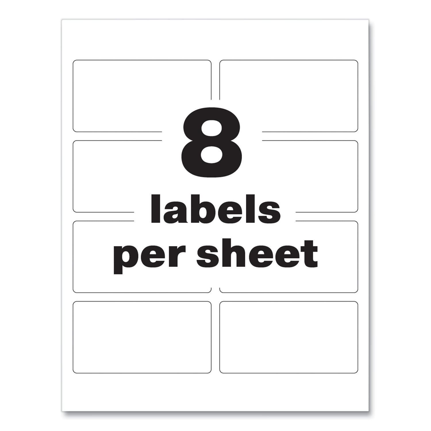 Avery® PermaTrack Destructible Asset Tag Labels, Laser Printers, 2 x 3.75, White, 8/Sheet, 8 Sheets/Pack