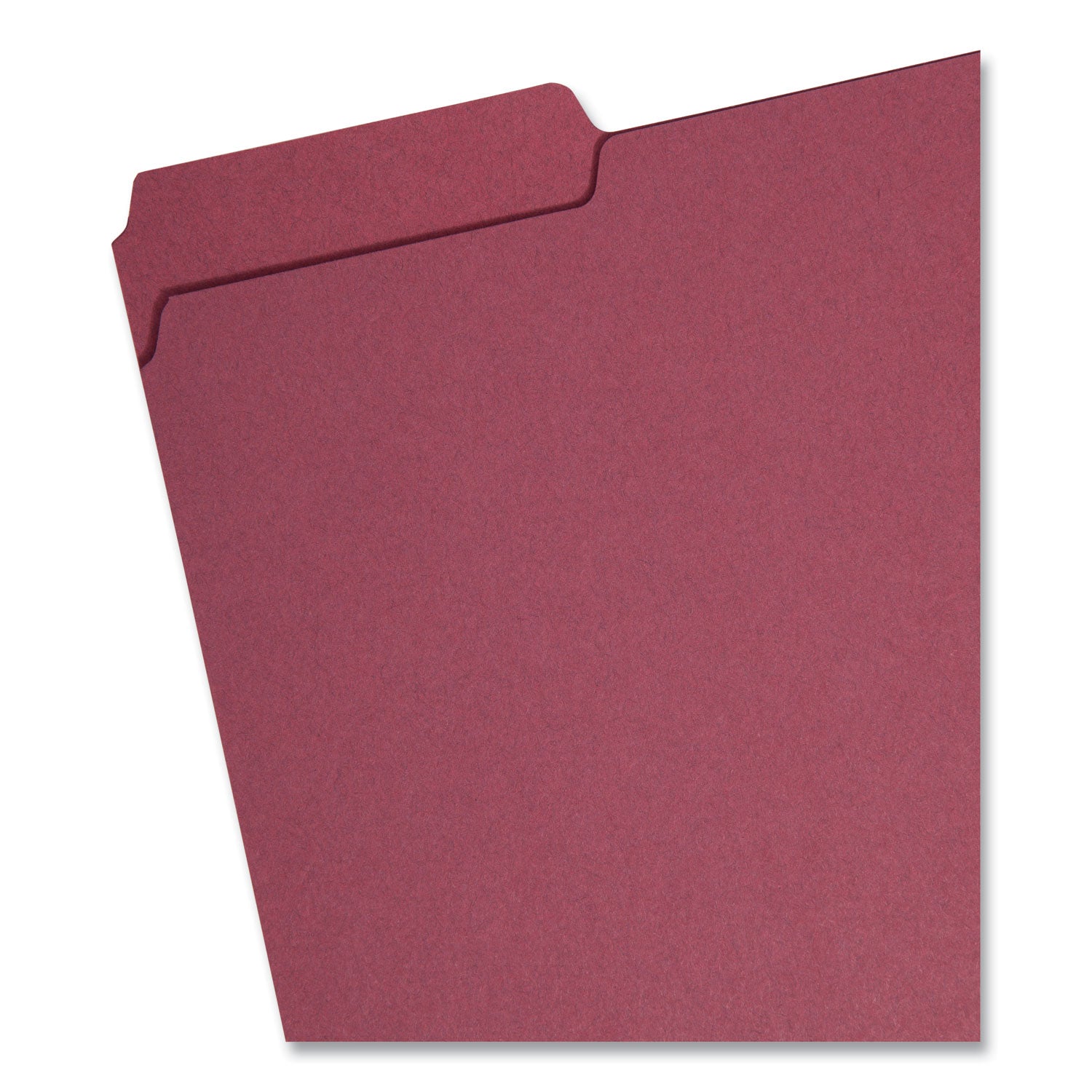 Smead™ Interior File Folders, 1/3-Cut Tabs: Assorted, Letter Size, 0.75" Expansion, Maroon, 100/Box