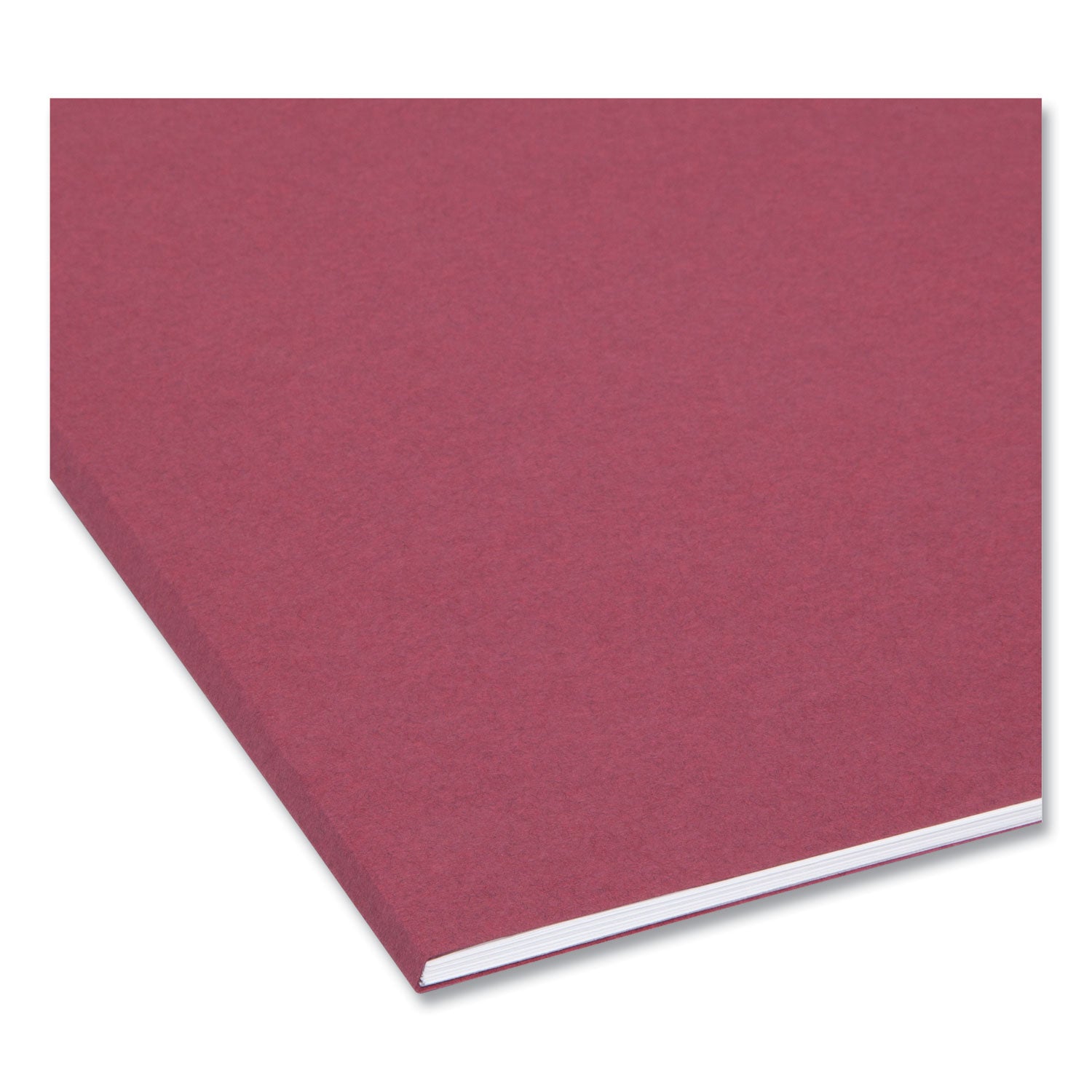 Smead™ Interior File Folders, 1/3-Cut Tabs: Assorted, Letter Size, 0.75" Expansion, Maroon, 100/Box