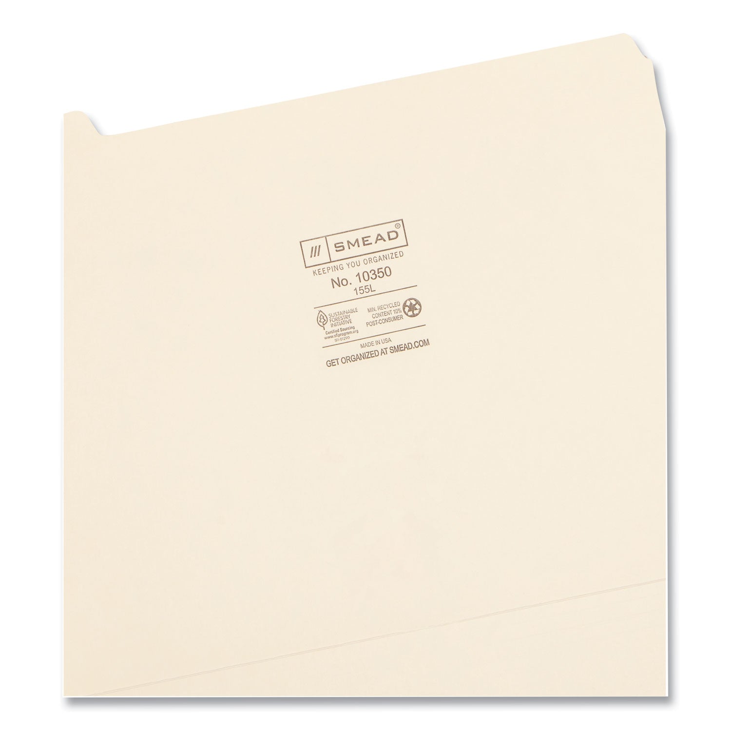 Smead™ Manila File Folders, 1/5-Cut Tabs: Assorted, Letter Size, 0.75" Expansion, Manila, 100/Box