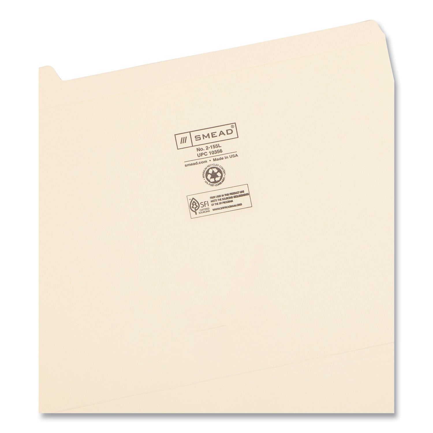 Smead™ Reinforced Tab Manila File Folders, 1/5-Cut Tabs: Assorted, Letter Size, 0.75" Expansion, 11-pt Manila, 100/Box