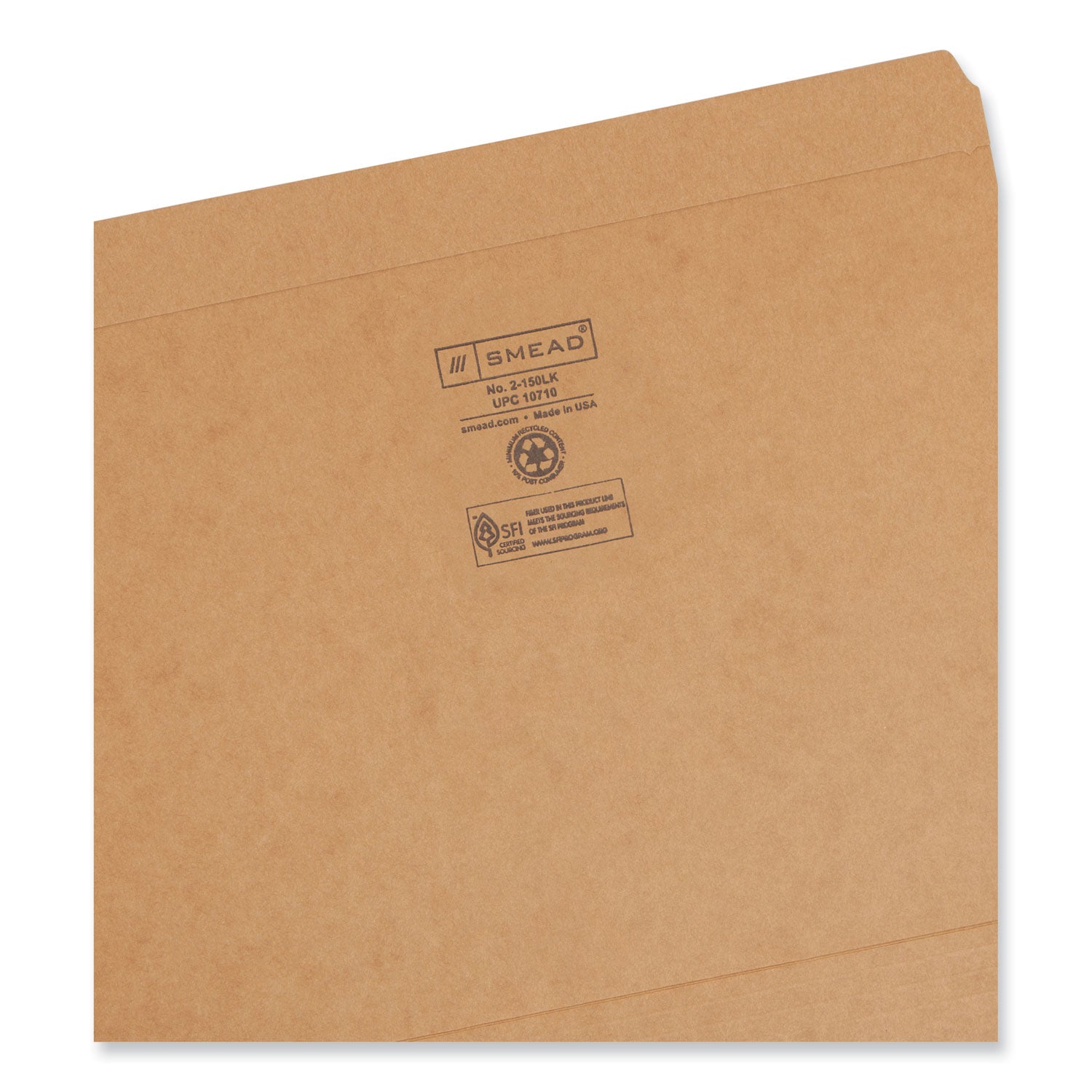 Smead™ Heavyweight Kraft File Folder, Straight Tabs, Letter Size, 0.75" Expansion, 11-pt Kraft, Brown, 100/Box